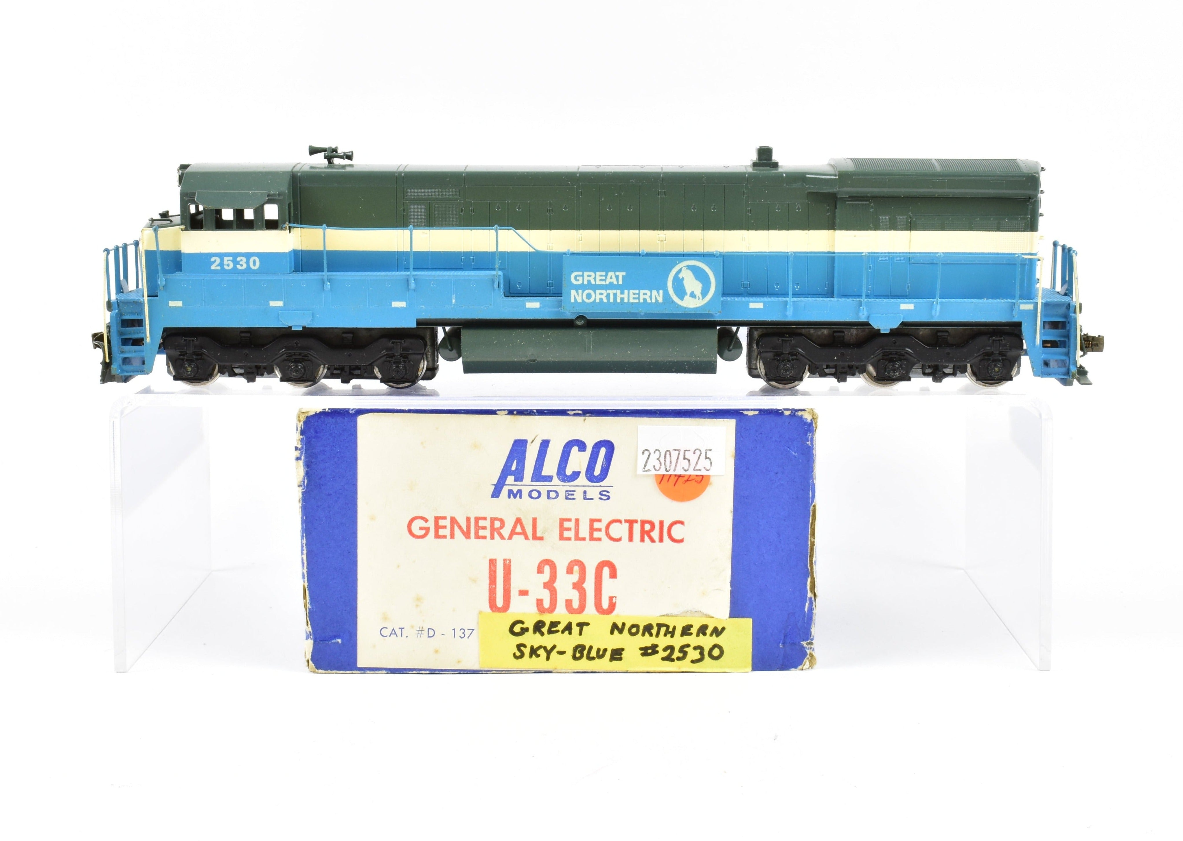 HO Scale Brass ALCO Model - Great Northern General Electric U - 33C Diesel Locomotive with Custom Painting
