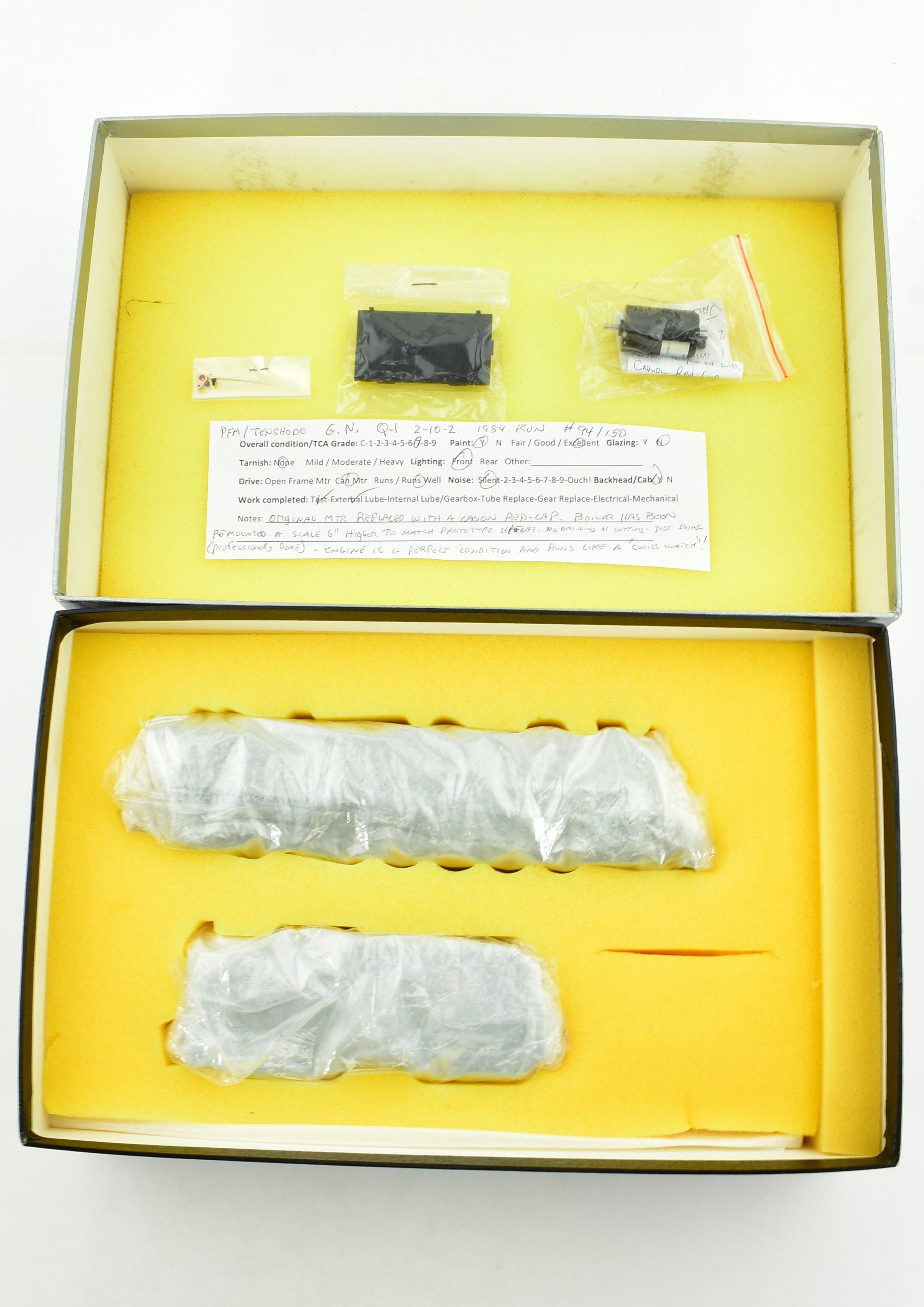 High - Quality HO Scale Brass Model Train CON PFM - Tenshodo GN - Great Northern 2 - 10 - 2 Class Q - 1 Factory - Painted Model from 1984 Production Run