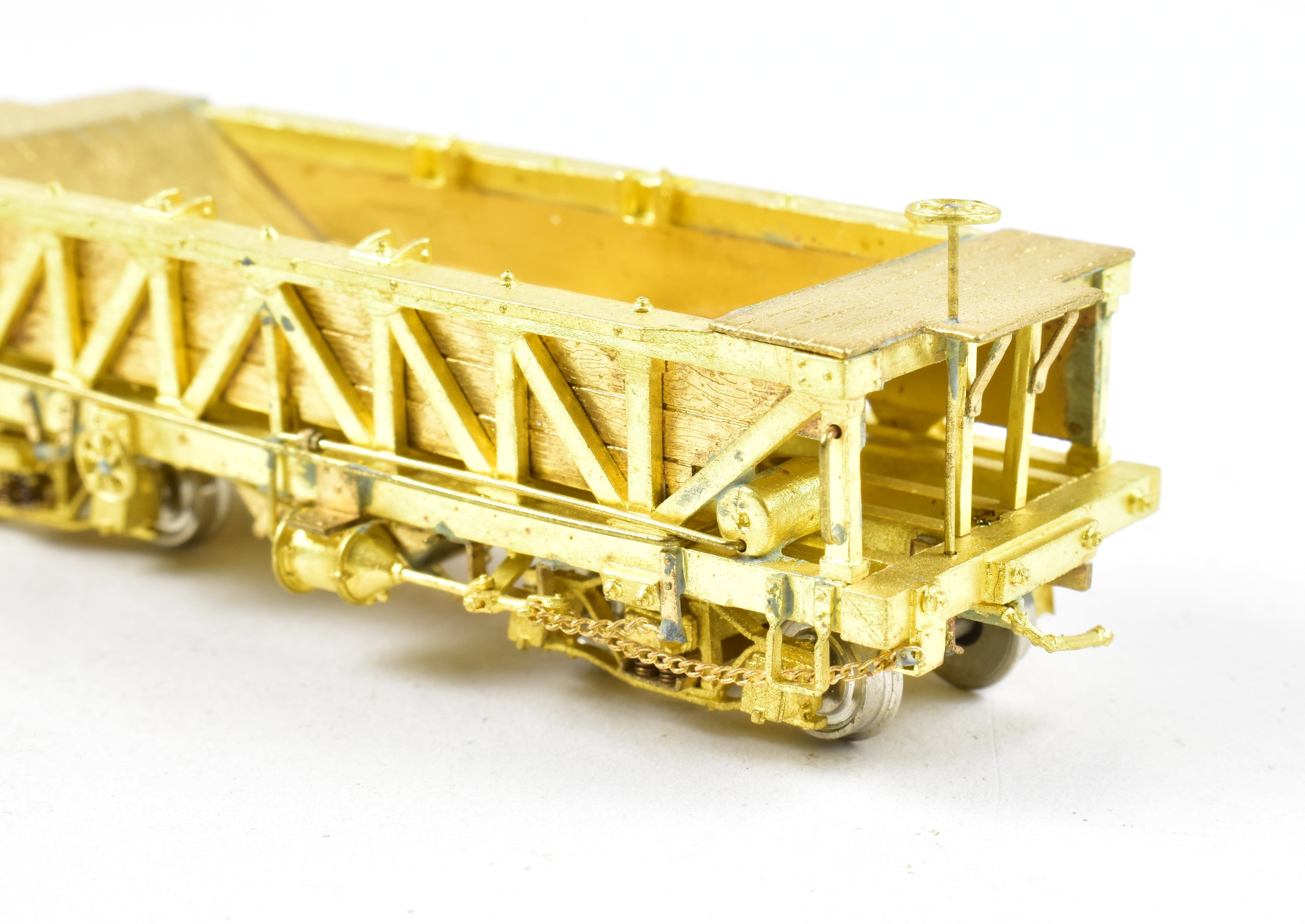 HOn3 Scale Brass Rock Car by OMI - Overland Models, Inc. Featuring Sprung Trucks for Various Roads