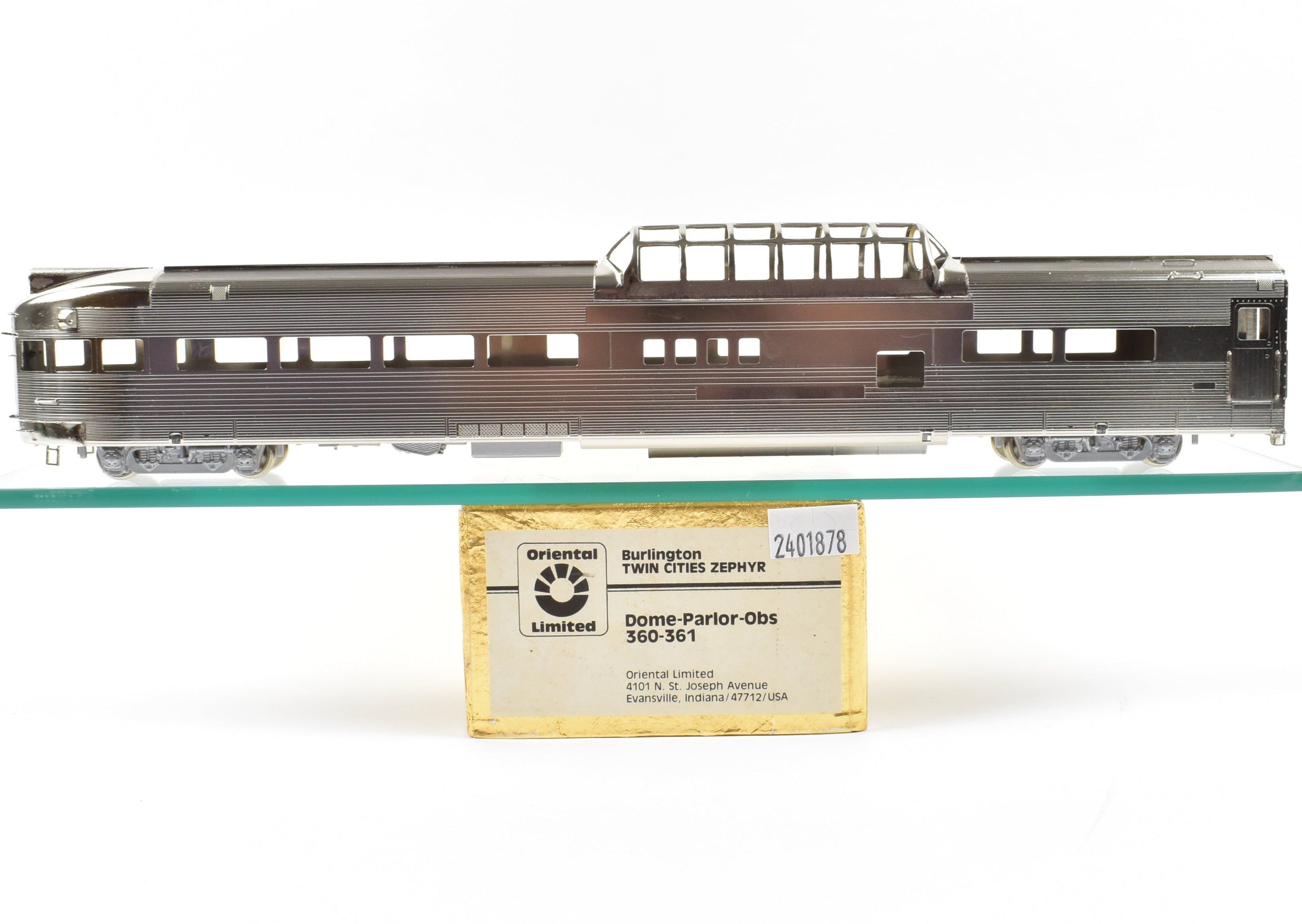 1989 HO Brass Oriental Limited Twin Cities Zephyr Parlor Dome Observation Model