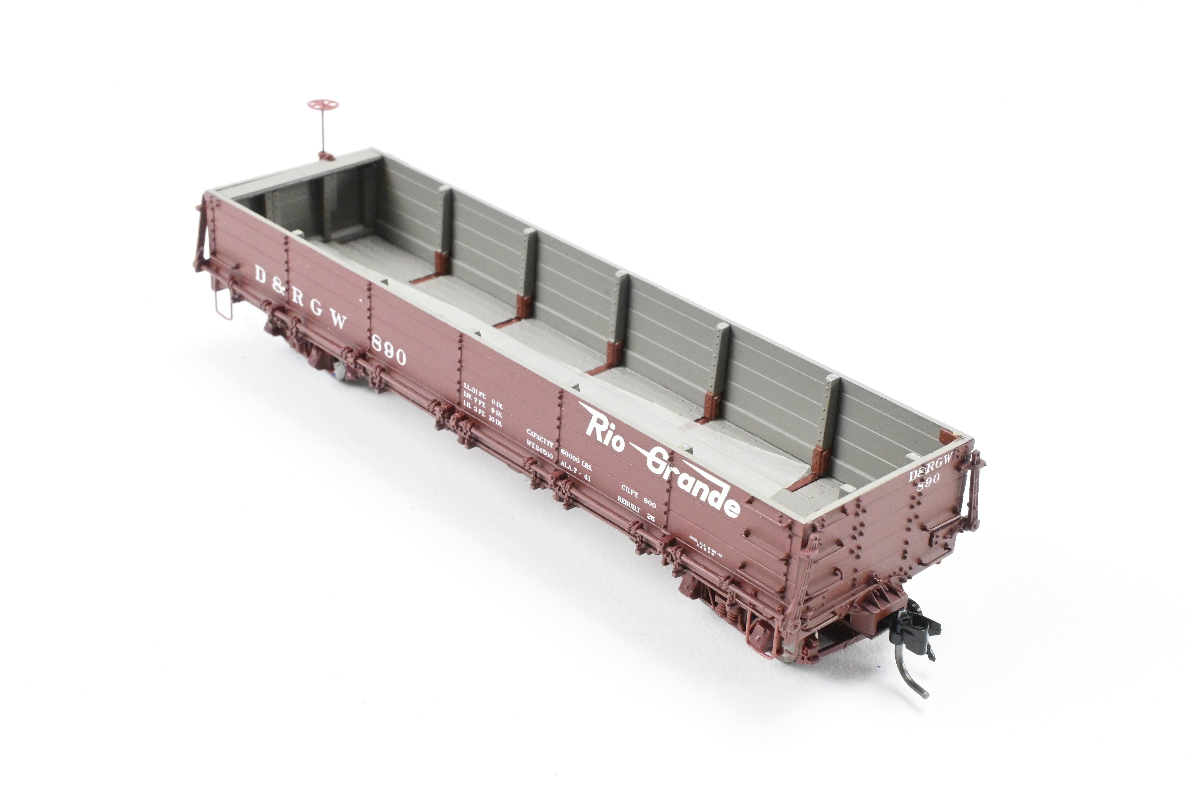 HOn3 Scale Blackstone Models D&RGW - Denver & Rio Grande Western Flying Grande No. 890 Drop Bottom Gondola Model Train
