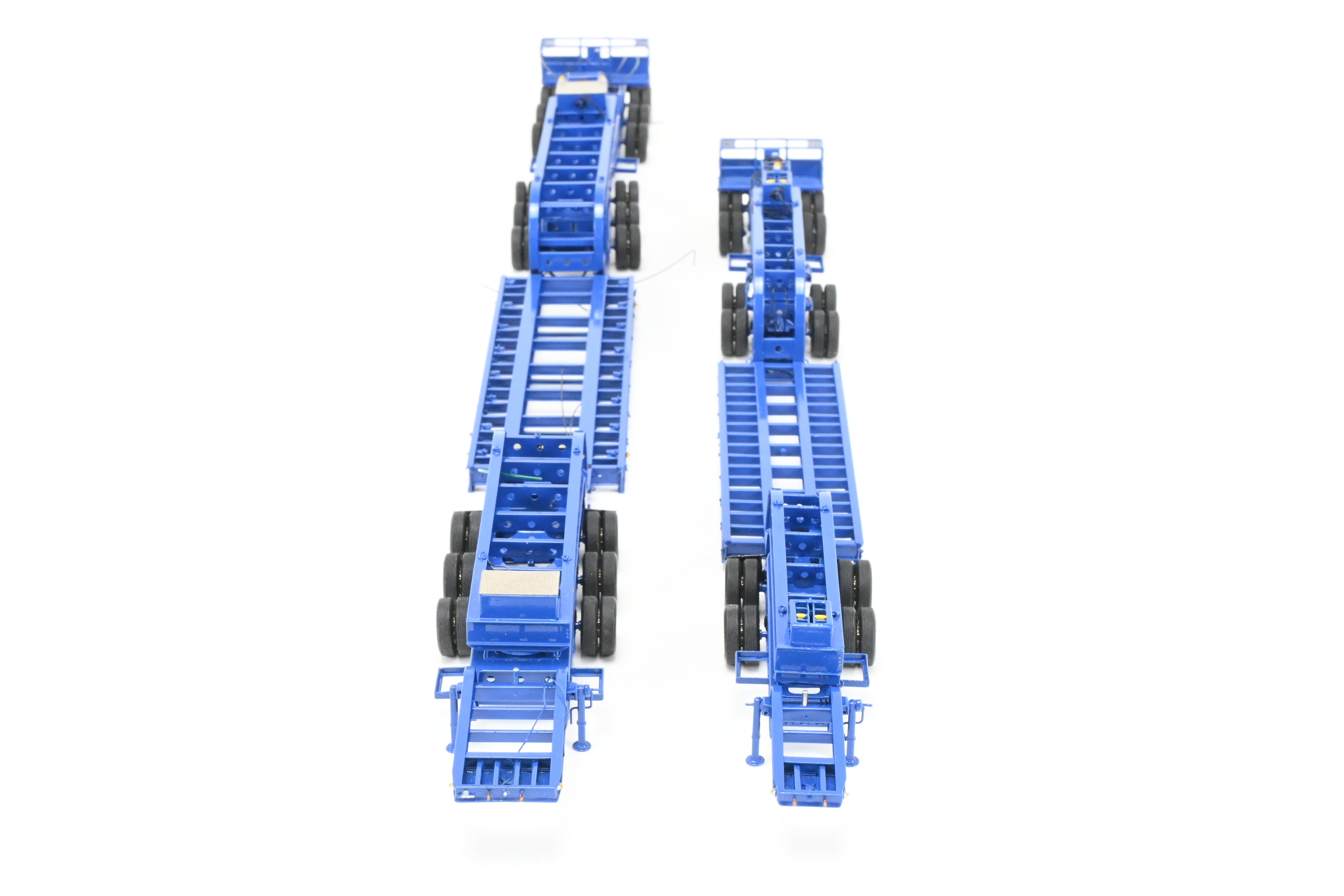 HO Scale Brass Construction OMI - Overland Models, Inc. Nelson Miller Transfer Extremely Rare One-of-a-Kind Pilot Models of 6-Axle and 9-Axle Heavy Haul Trailers in FP Blue, Never Produced