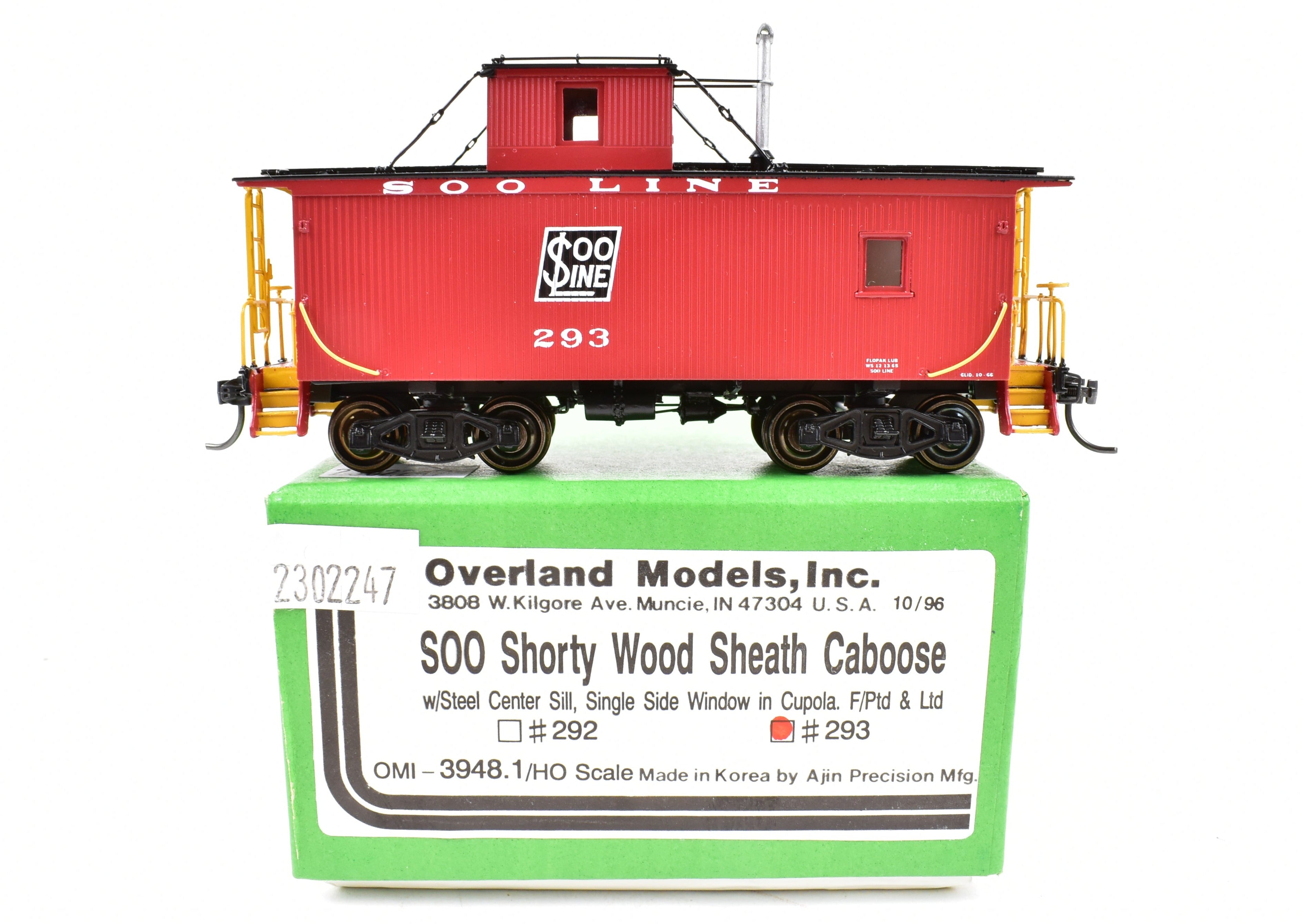 1996 HO Brass OMI Soo Line Shorty Wood Sheath Caboose FP No. 293