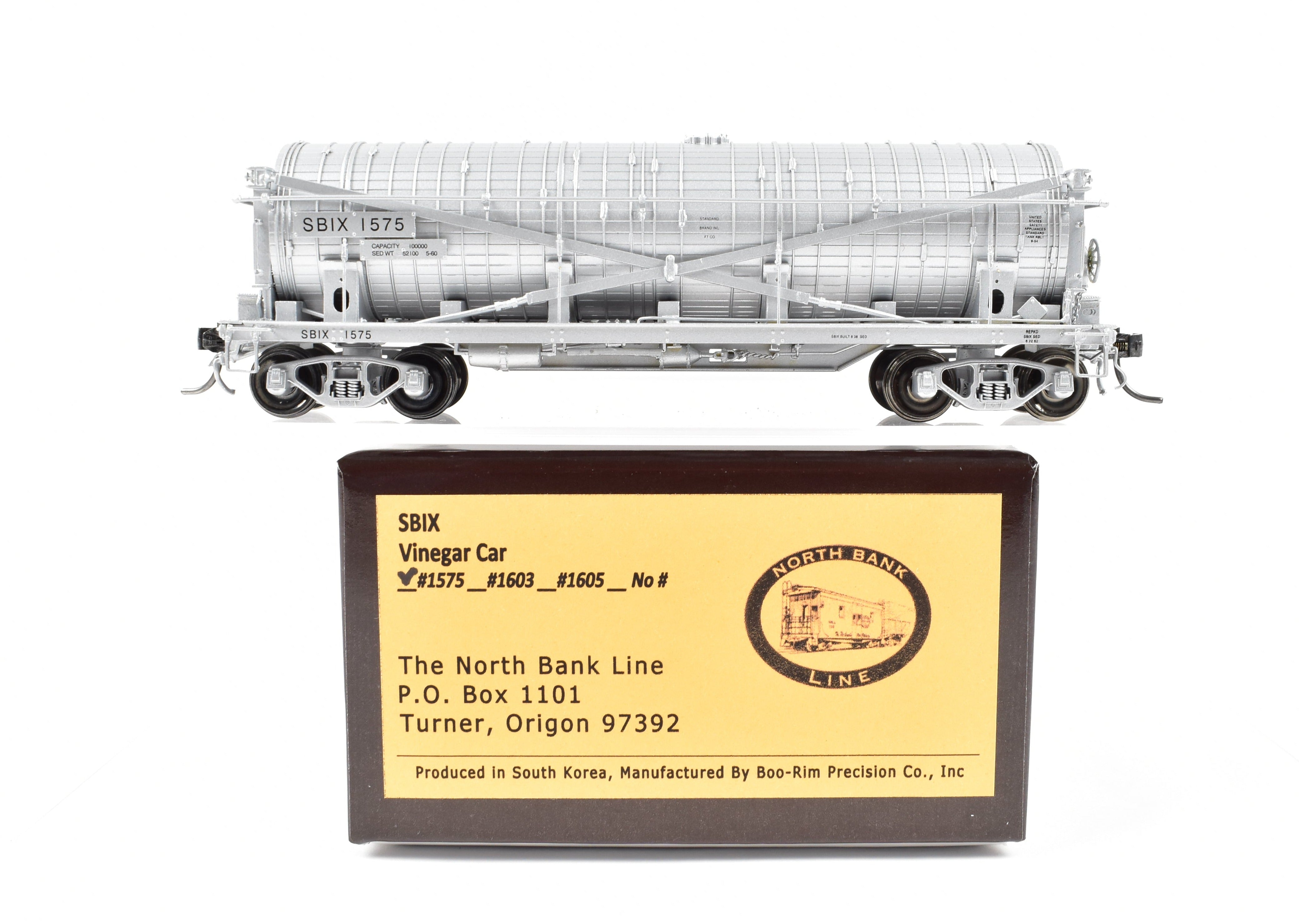 HO Scale New Brass Model North Bank Line Various Roads SBIX 1575 Standard Brand Vinegar Transportation Car