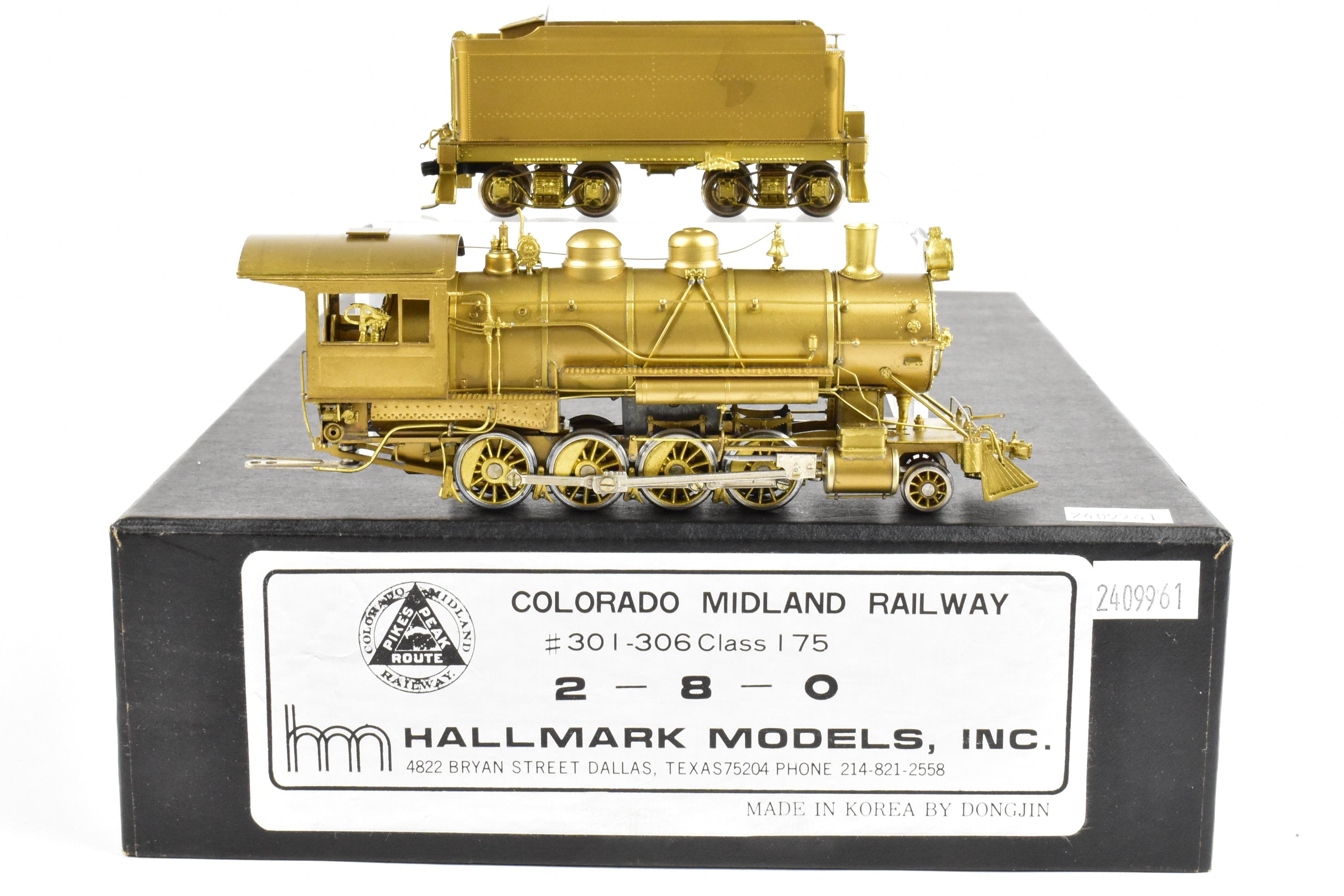 HO Scale Brass Hallmark Models Steam Locomotive - Colorado Midland 2-8-0 Class 175 Road Numbers 301 to 306