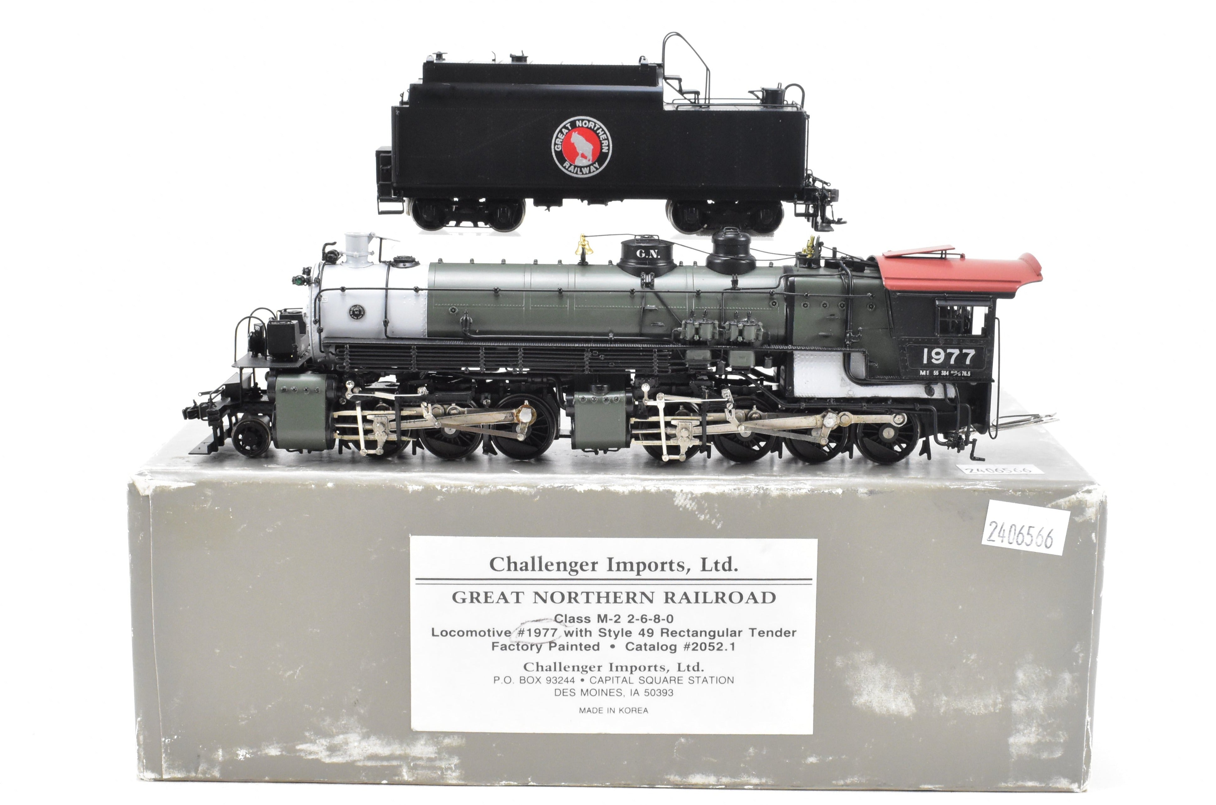 HO Scale Brass Challenger Imports Great Northern 2-6-8-0 Class M-2 FP No. 1977 Model