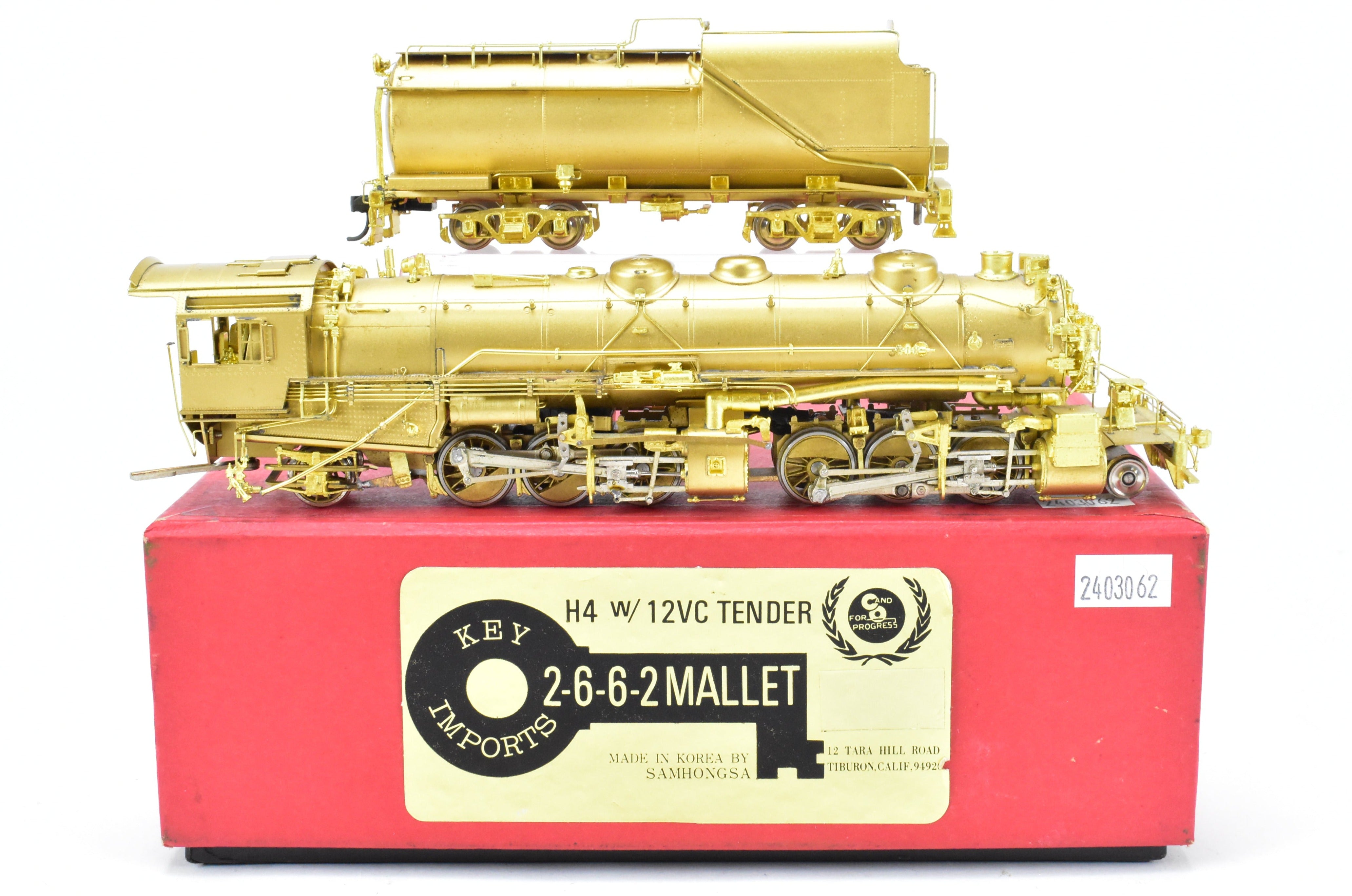 HO Brass Key Imports C&O Chesapeake & Ohio H-4 2-6-6-2 Mallet Locomotive with 12VC Tender