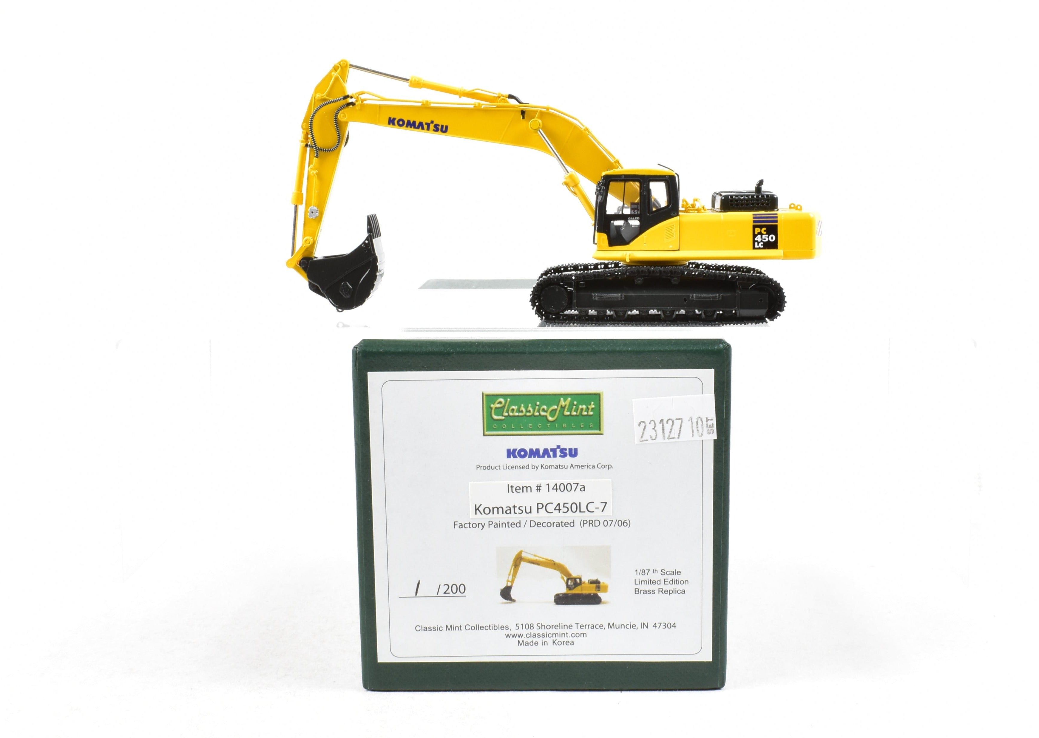 HO Brass Classic Mint Collectibles Komatsu PC450LC - 7 FP Excavator Model
