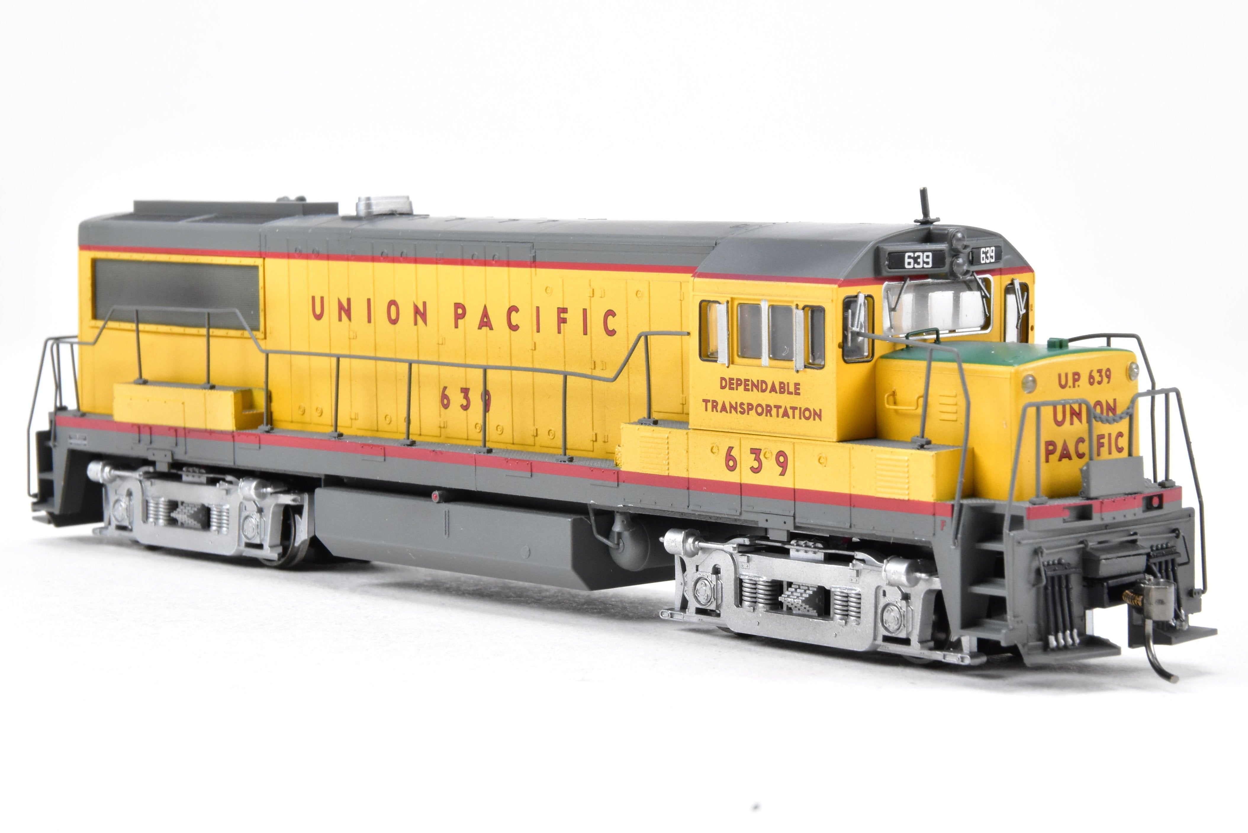 HO Scale Con Bowser Executive Series Union Pacific GE U25B Locomotive Model with ESU DCC & Sound Function, Featuring FP No. 639 and Weathered Appearance