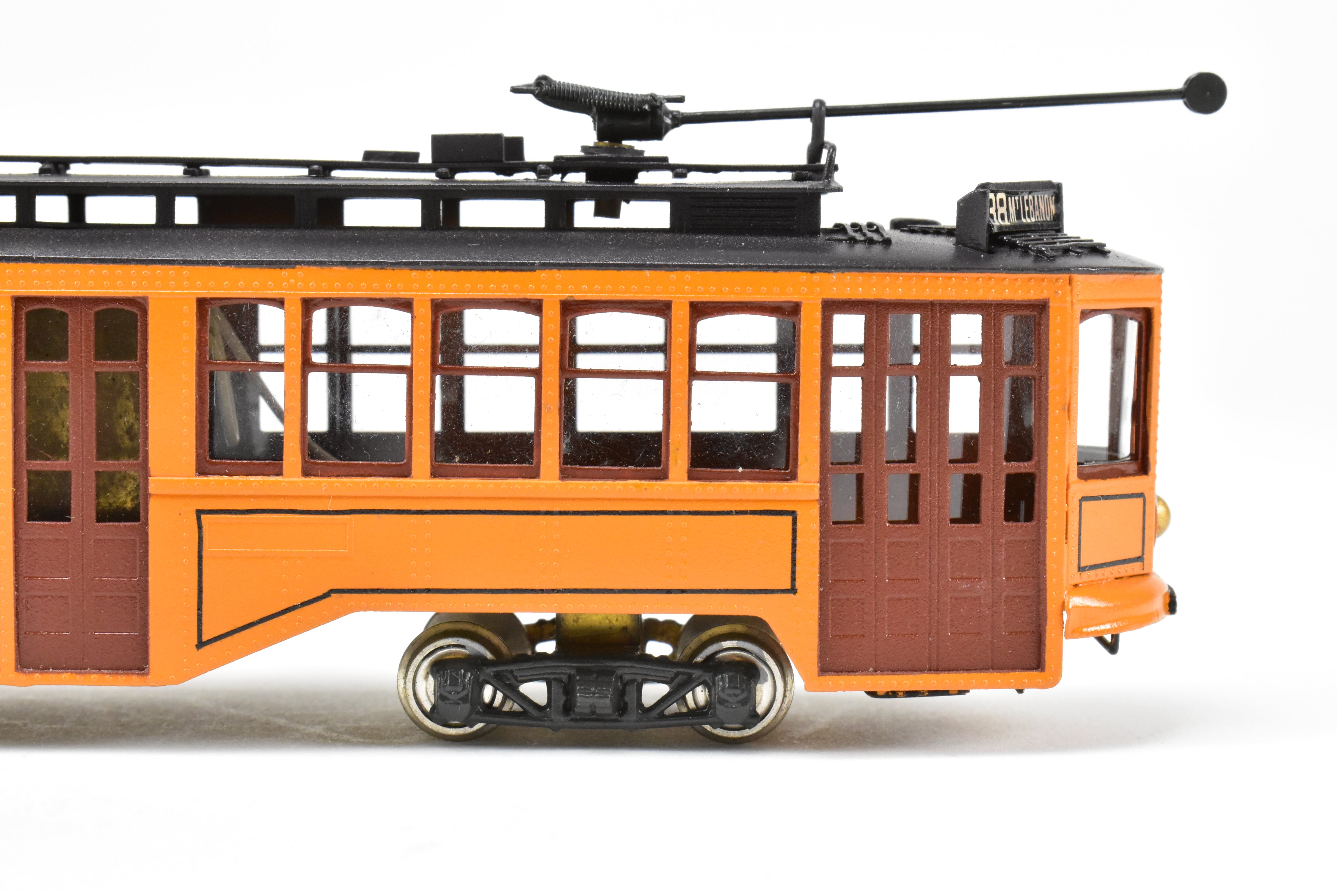 HO Scale Brass Custom-Painted Double-Ended Pittsburgh Railway Co. Jones Trolley Car #4398