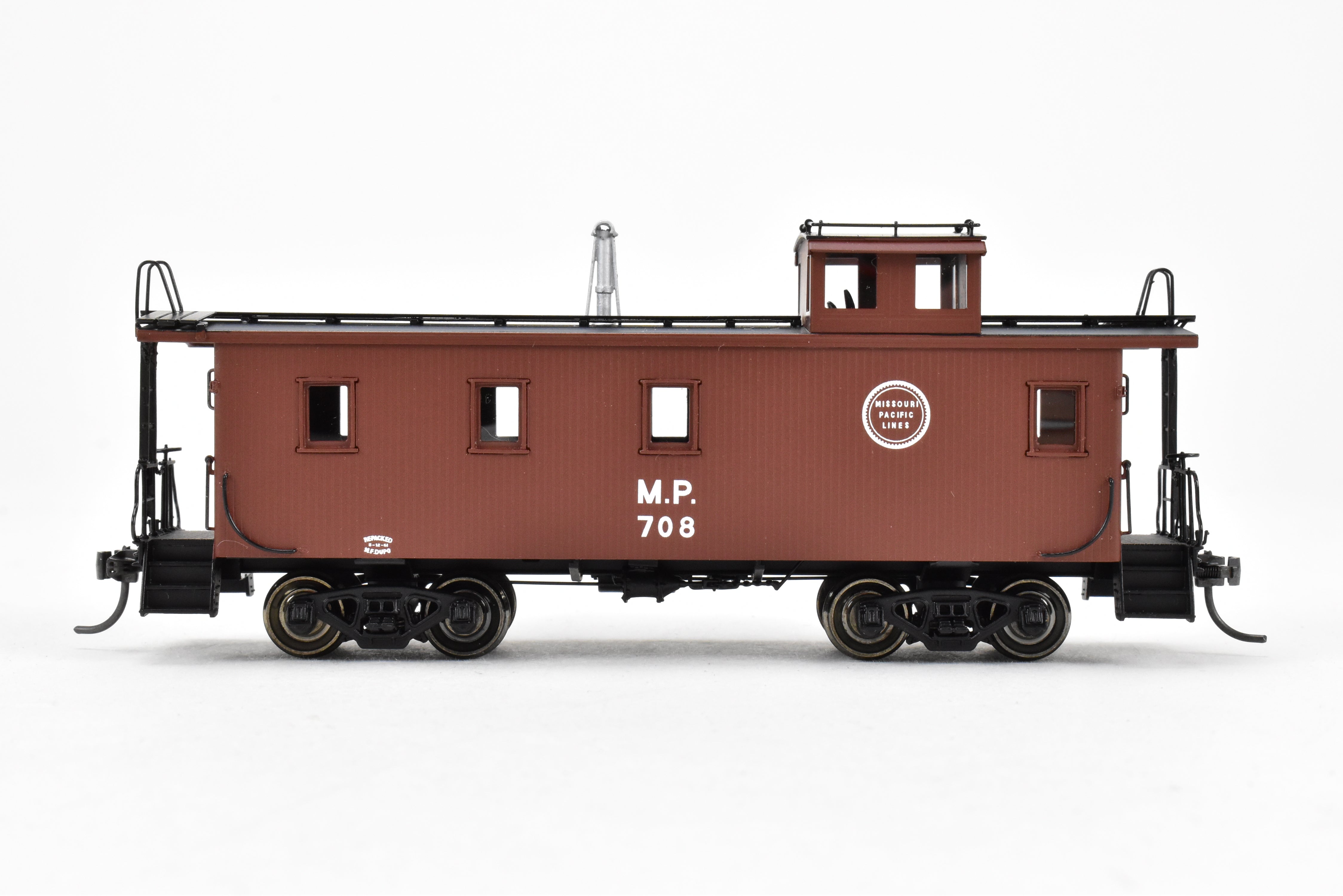 HO Scale Brass Missouri Pacific Wood - Side Caboose Model F/P #708 by Overland Models, Inc. (OMI)