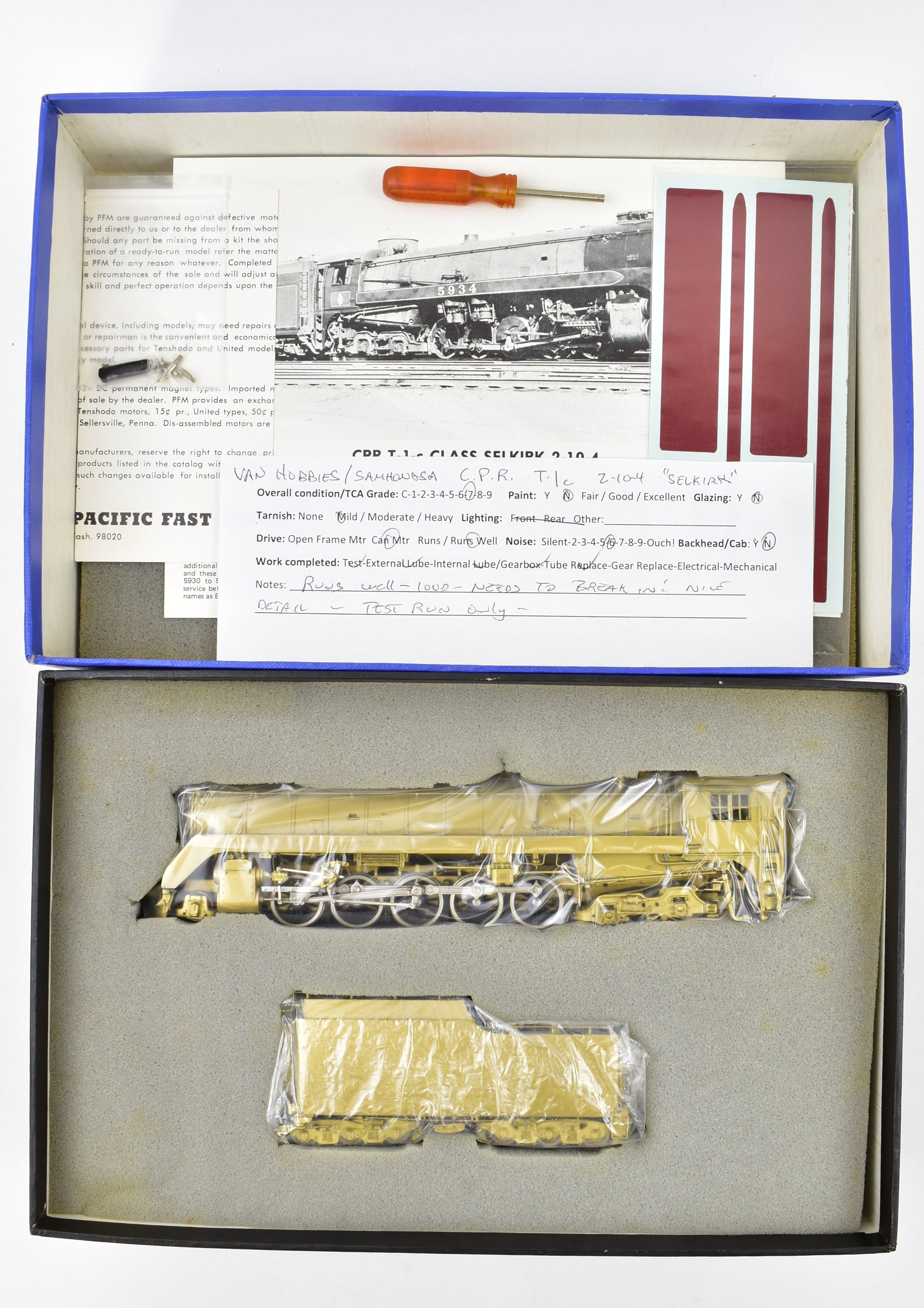 HO Scale Brass Model Train - Van Hobbies CPR Canadian Pacific Railway T - 1c 2 - 10 - 4 Selkirk Locomotive