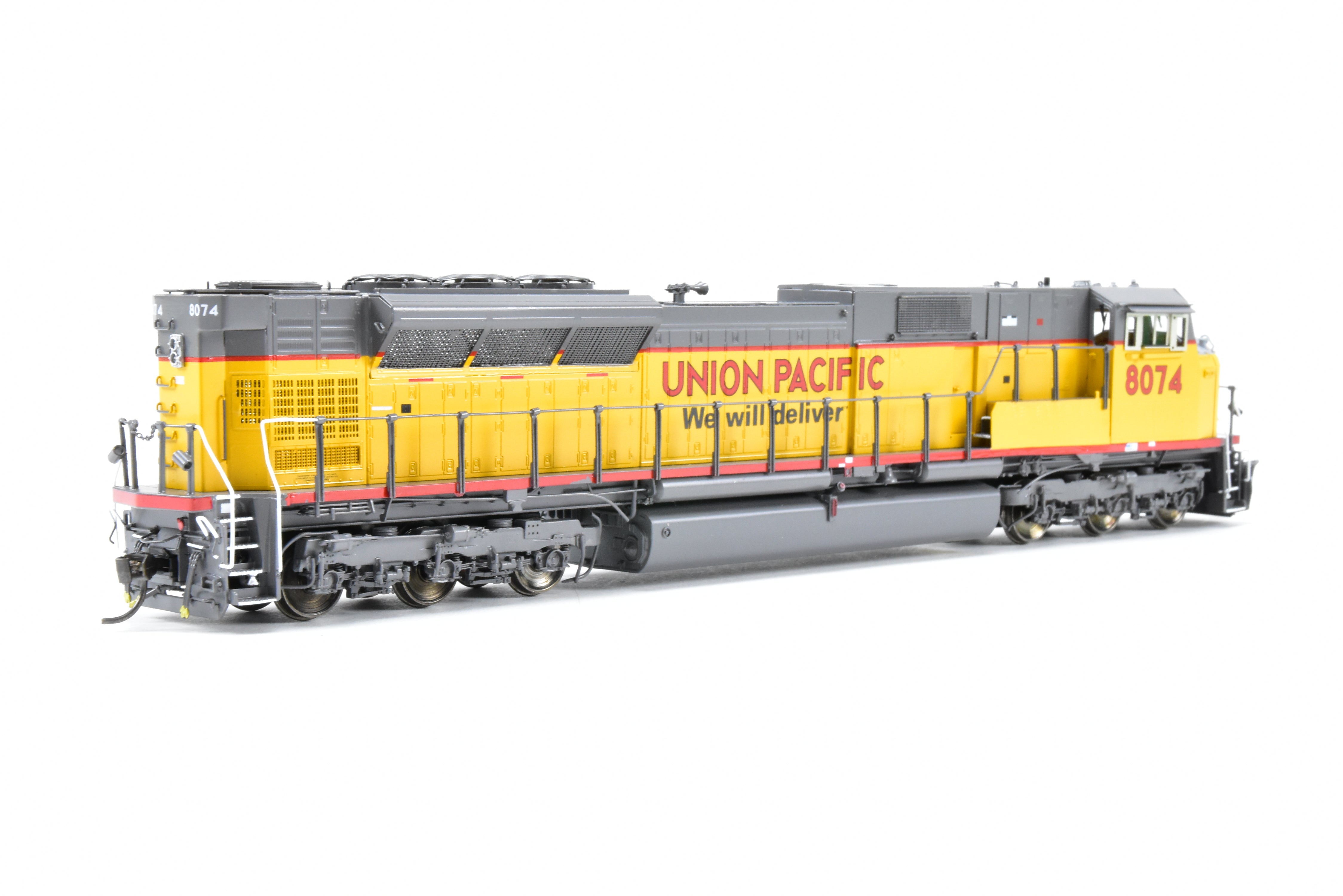 HO Scale Brass Union Pacific EMD SD90/43M Model Train with 'We Will Deliver' Slogan, FP #8074 by Overland Models, Inc.