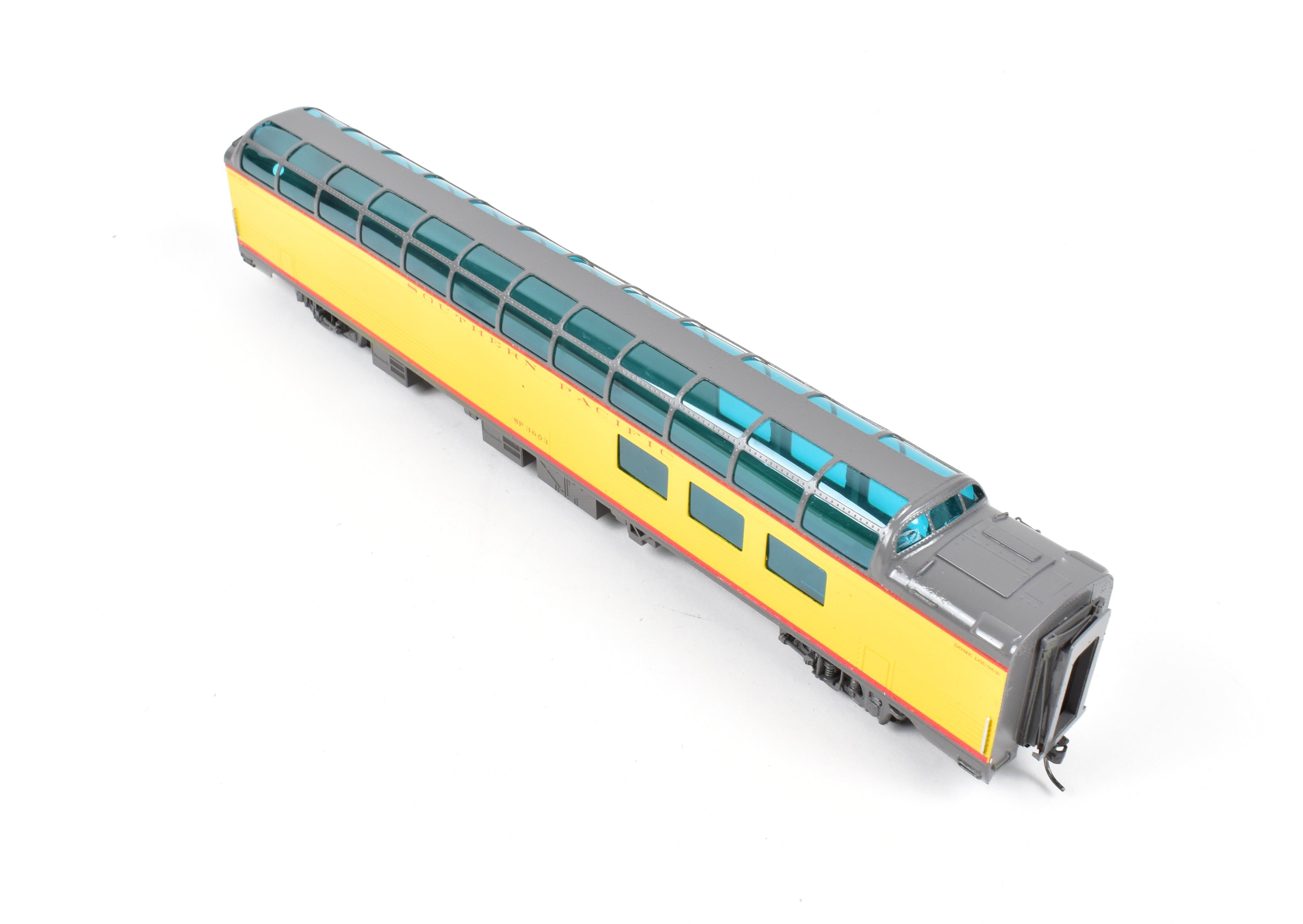 High - Quality HO Scale Brass Model Railroad Car - Southern Pacific 3/4 Dome #3603 with Corrugated Design, Custom Painted and Upgraded for Soho SP