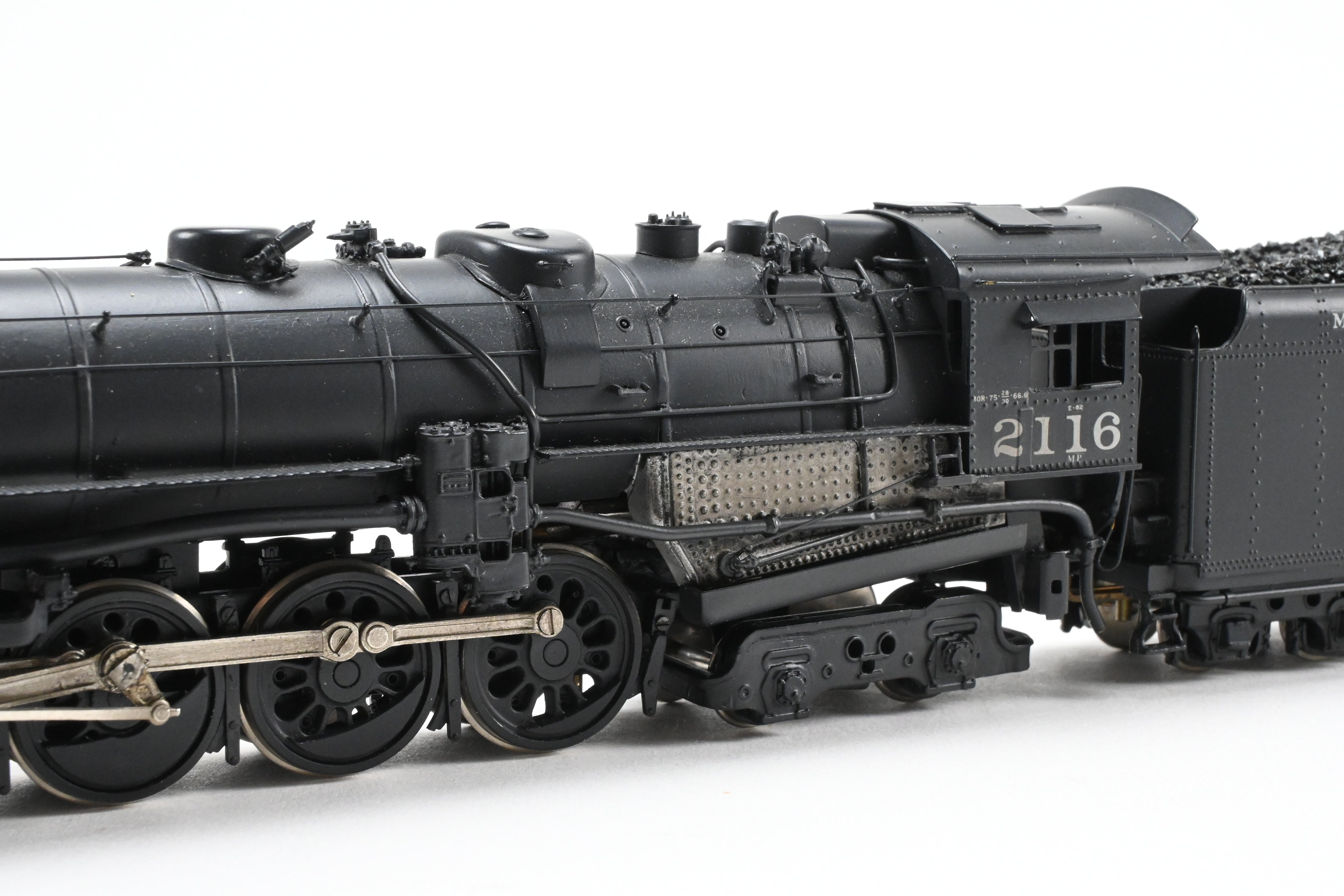 HO Scale Custom-Built Brass Model Train: Missouri Pacific 2100 Series 4-8-4 Locomotive, Custom Painted as No. 2116, One-of-a-Kind Creation by Joe G. Collias
