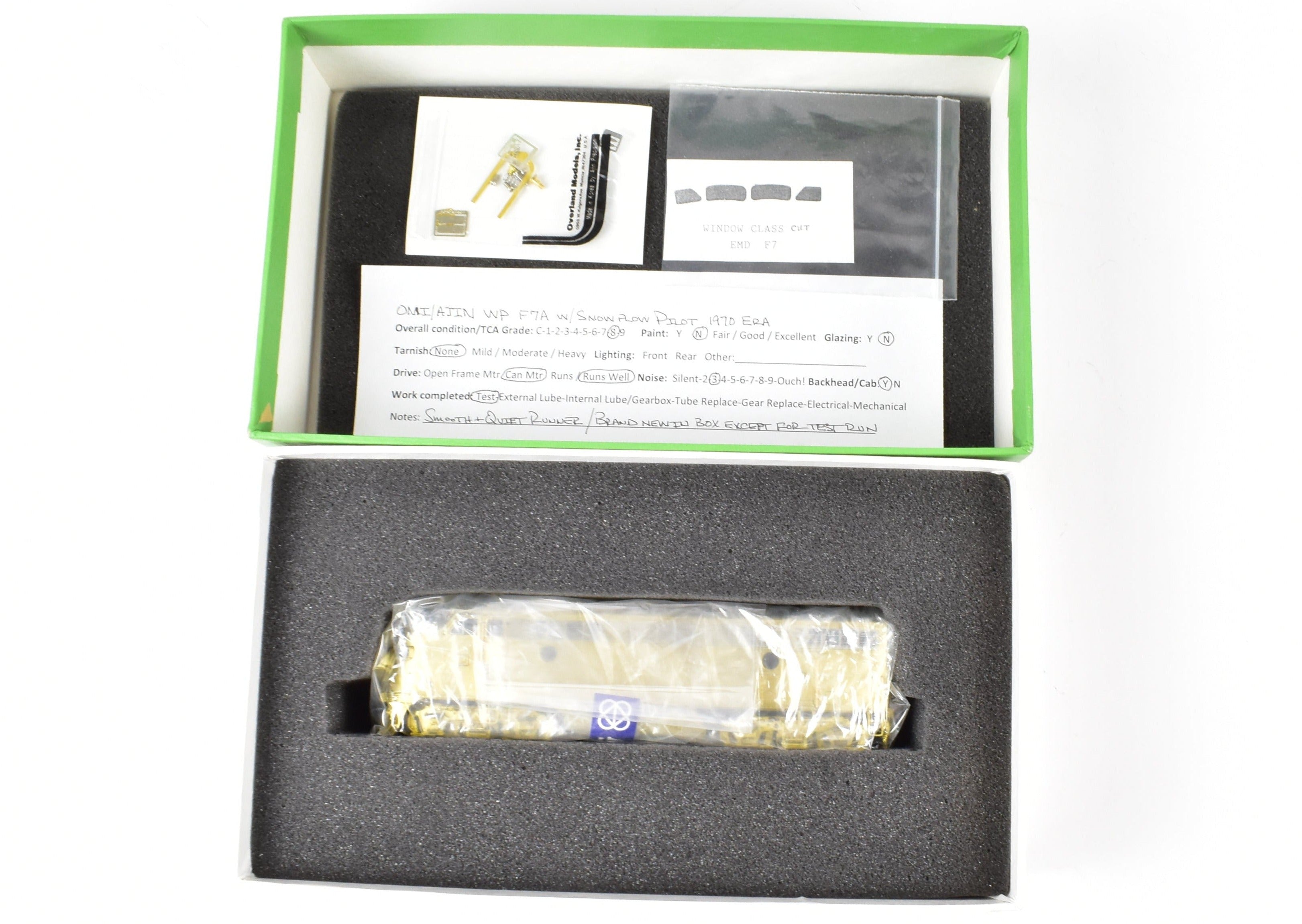 HO Scale Brass Western Pacific EMD F7A 913, 921 w/ Snowplow from Overland Models