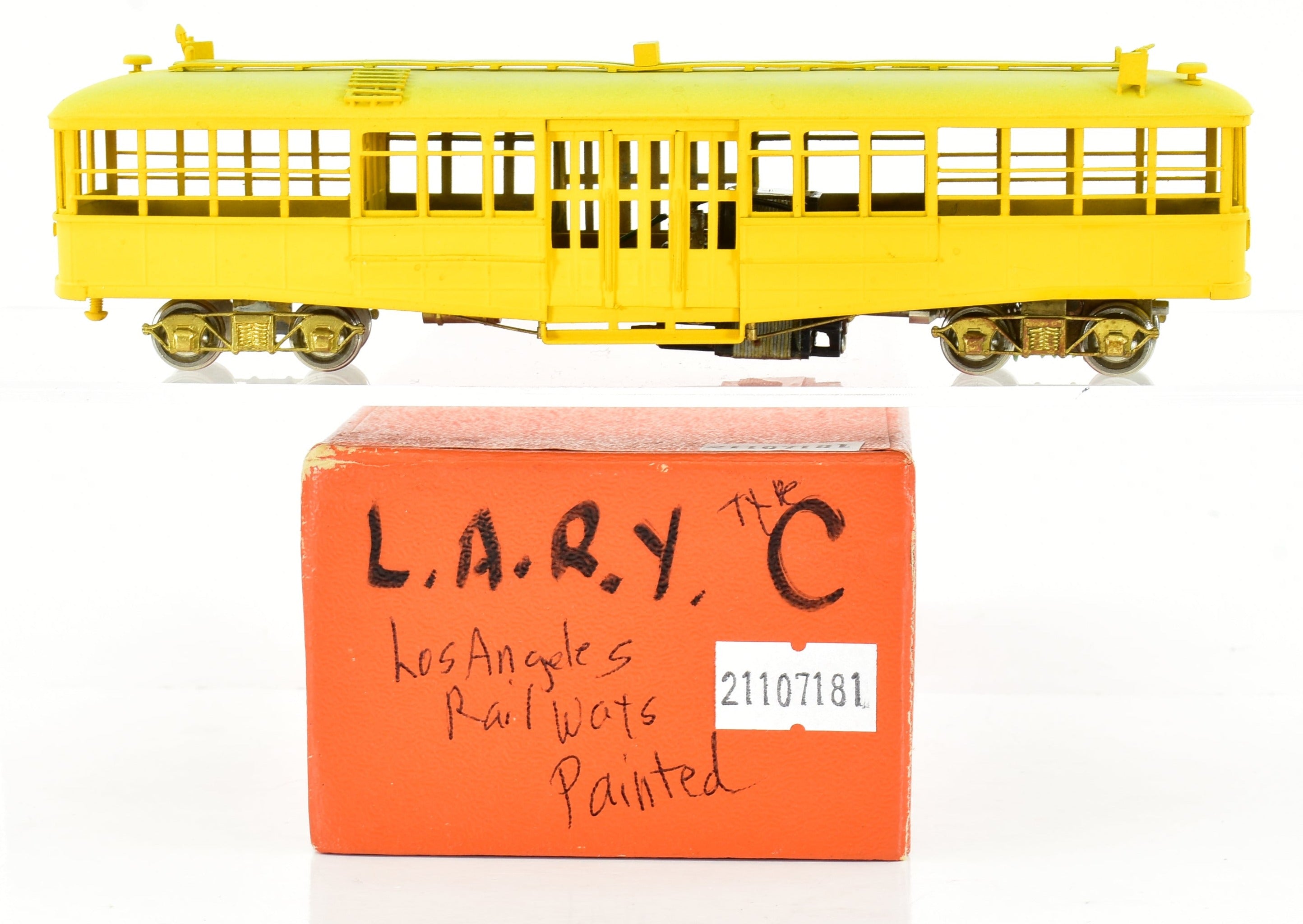 HO Scale Brass Los Angeles Railway Type C Streetcar Partially Painted by S. Soho & Co., Sold As-It-Is Condition