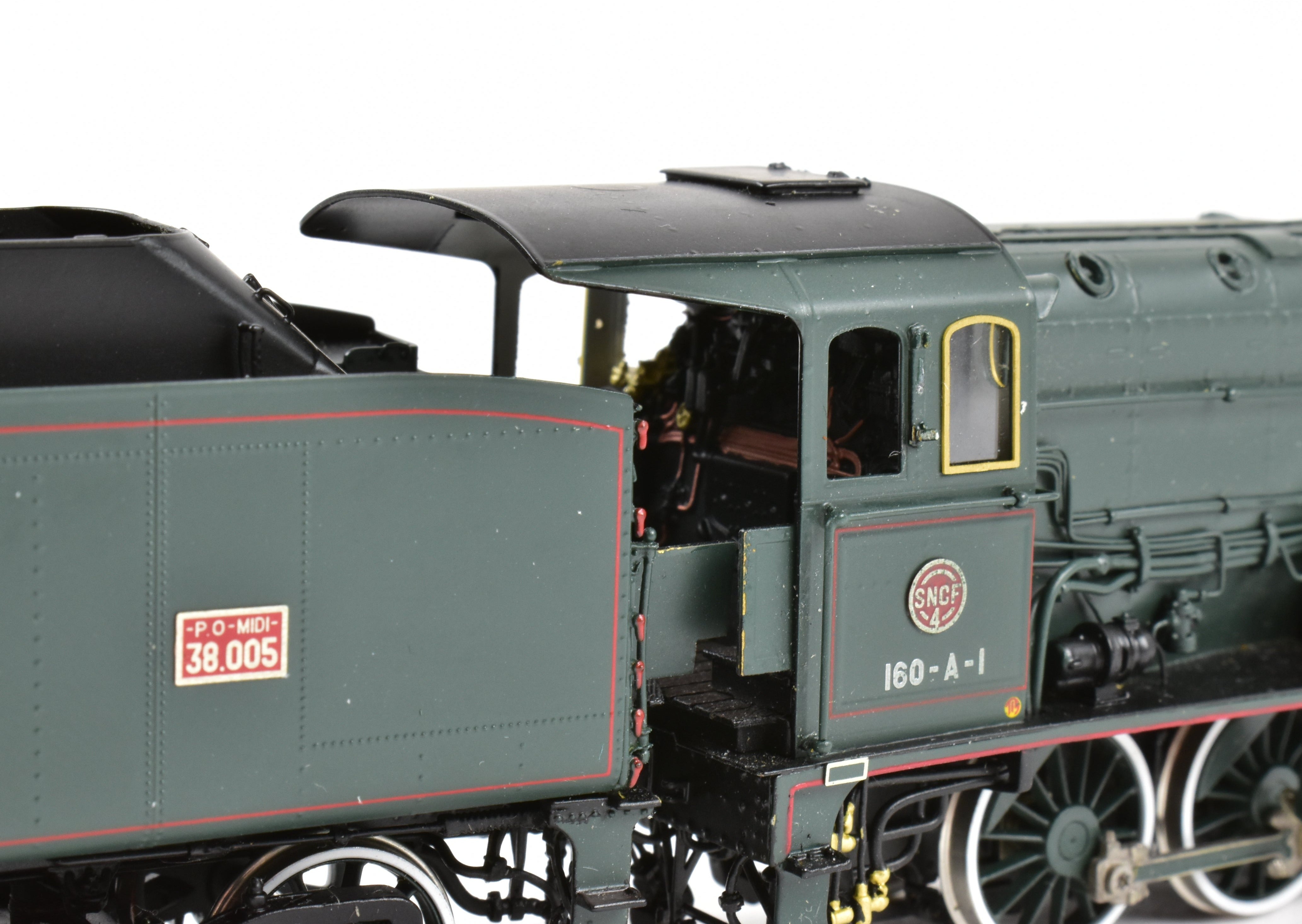 HO Scale Brass Micro - Metakit SNCF 2 - 12 - 0 Heavy Freight 160 - A FP Green Model