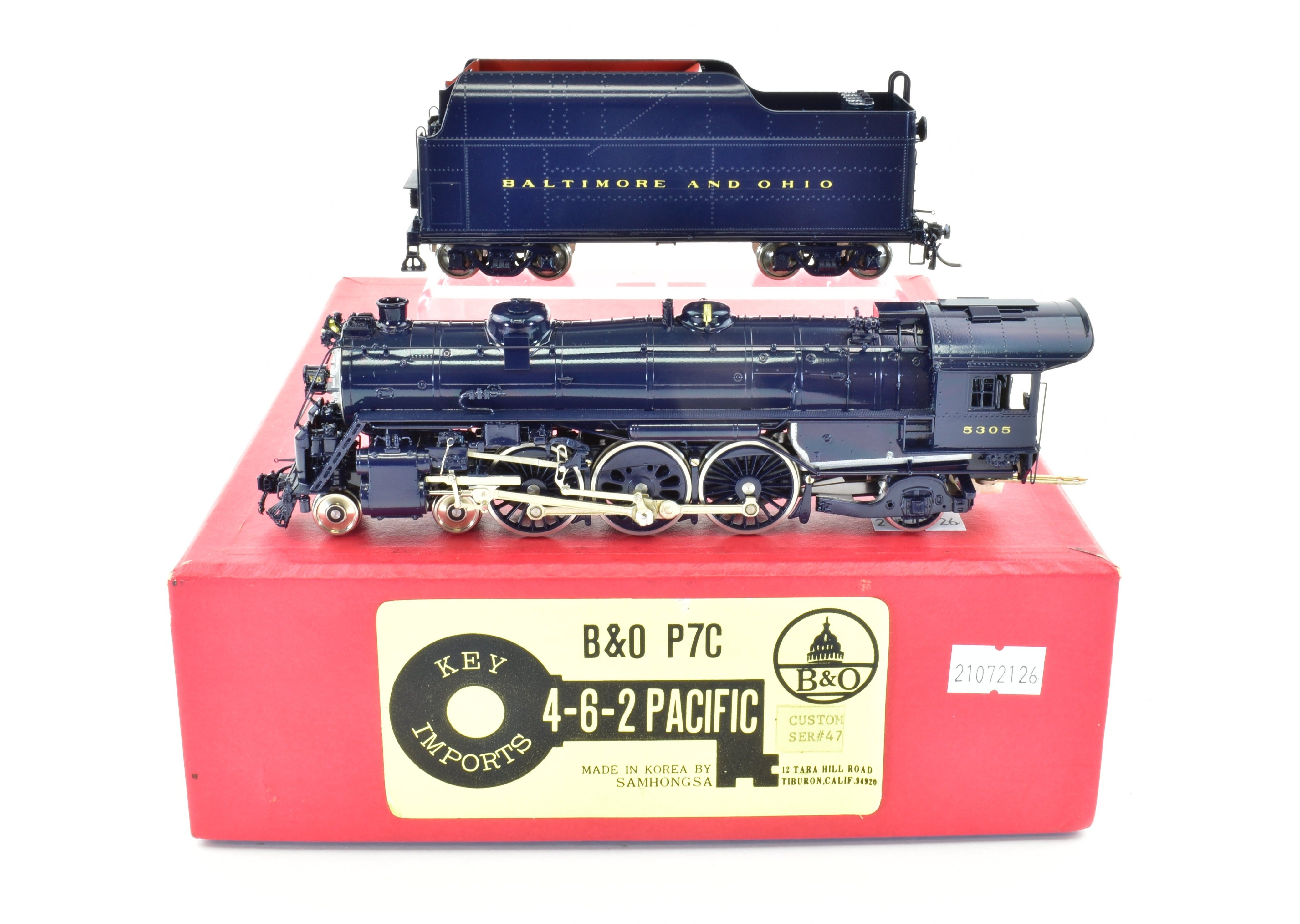 HO Scale Brass Key Imports B&O (Baltimore & Ohio) P-7C 4-6-2 Pacific Custom Series Steam Locomotive Model #47 FP