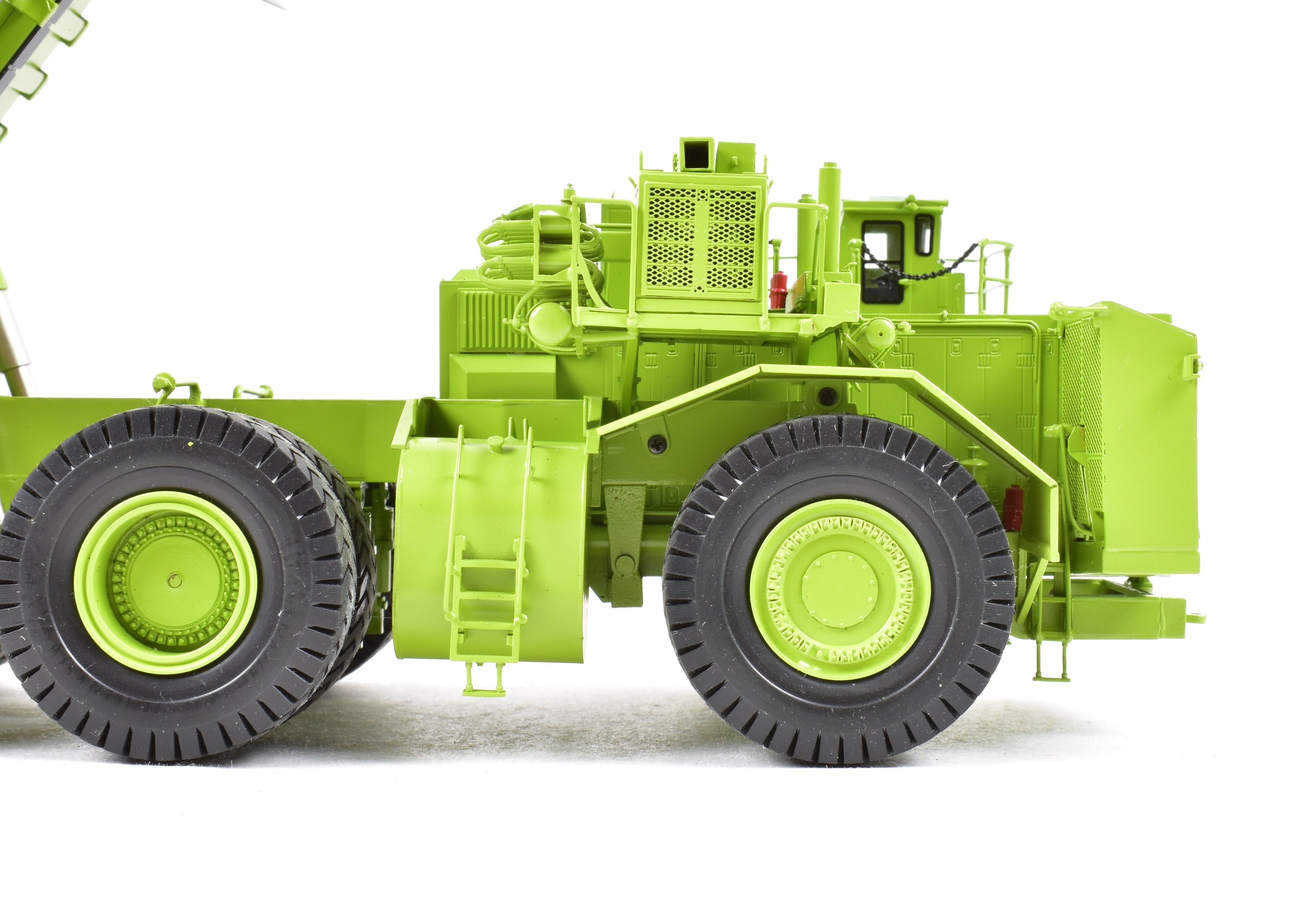 High - Quality HO Scale Brass Construction EMD Models Terex Titan 33 - 19 Hauler in Factory - Painted FP Green, A Rare and Sought - After Collectible Model