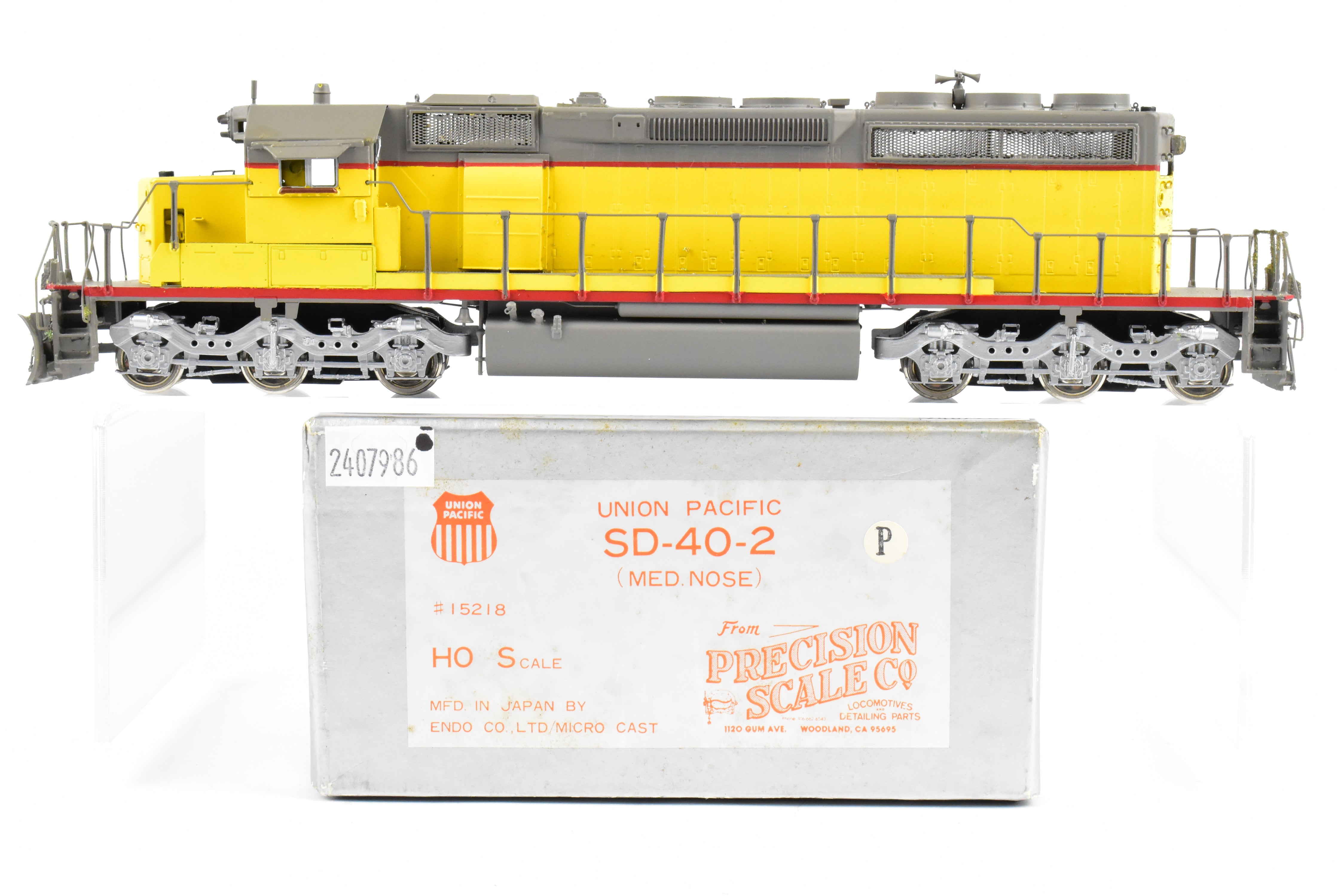 HO Scale Brass Precision Scale Co. Union Pacific EMD SD40 - 2 Unlettered Diesel Model