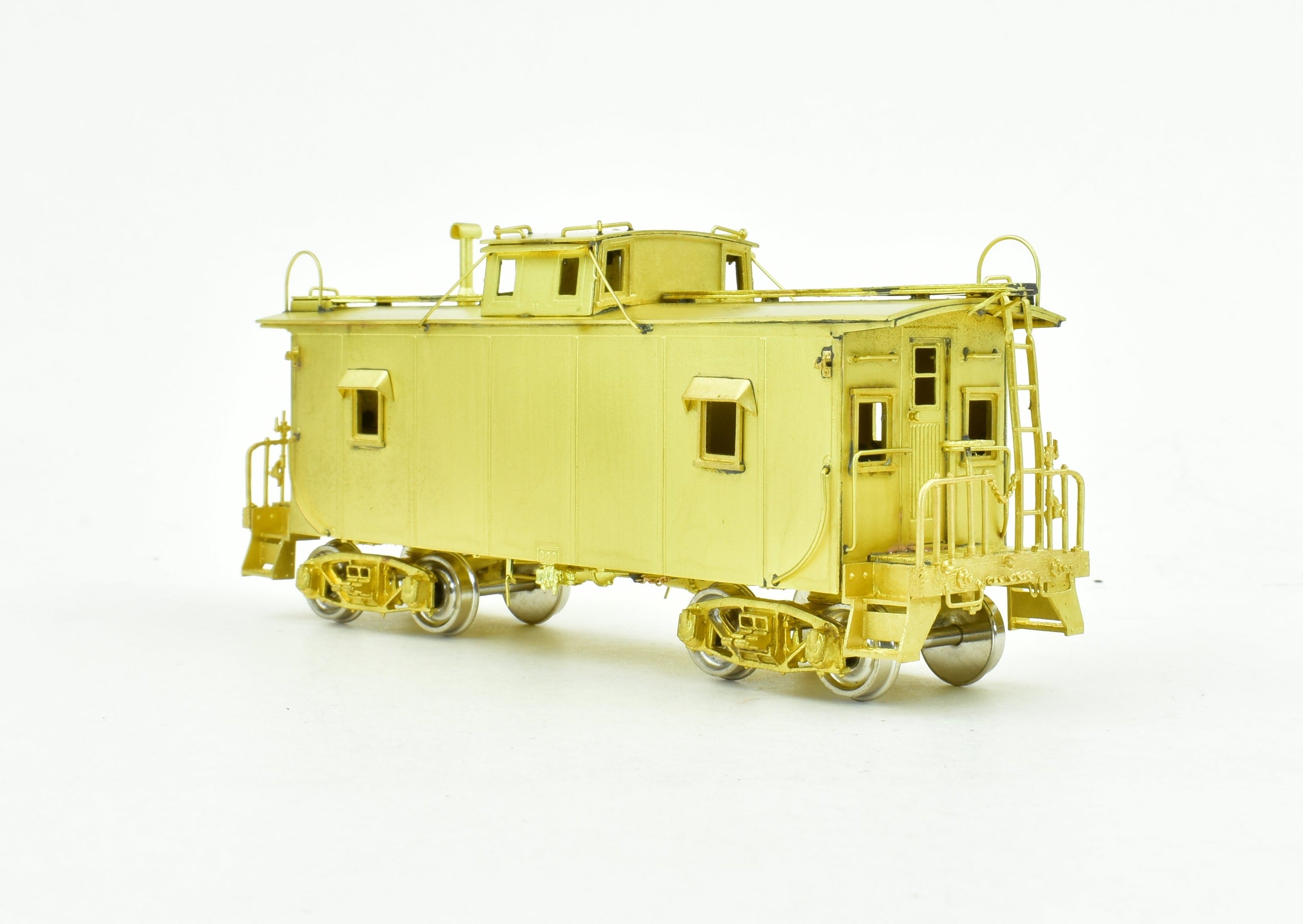 HO Scale Brass Model Train - Overland Models, Inc. (OMI) Central Railroad of New Jersey (CNJ) Plywood Caboose Equipped with Andrews Trucks