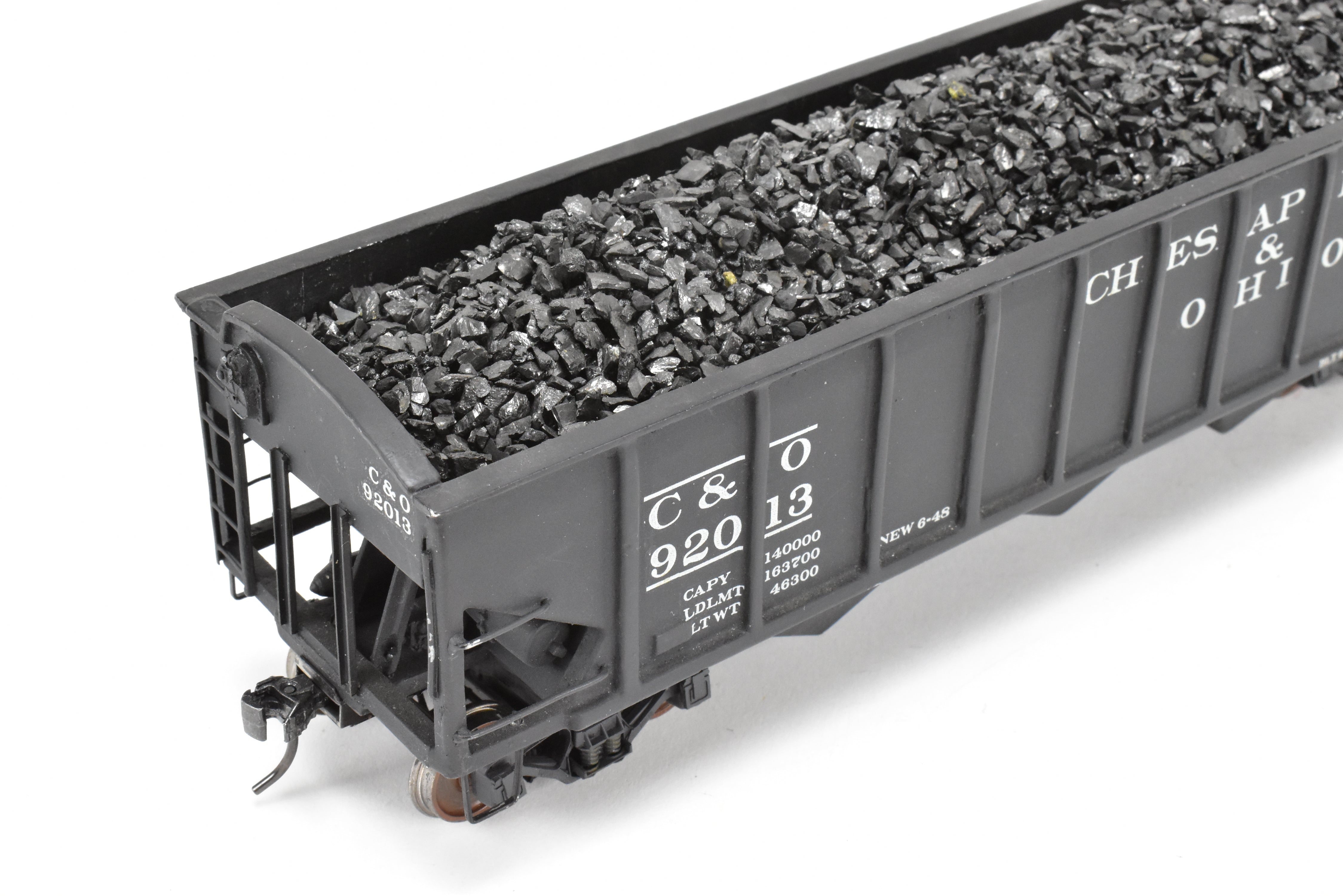 O Scale Brass Model Train - US Hobbies C&O (Chesapeake & Ohio) ACF Welded Triple Hopper, Custom Painted with Number 92013 and No Original Packaging