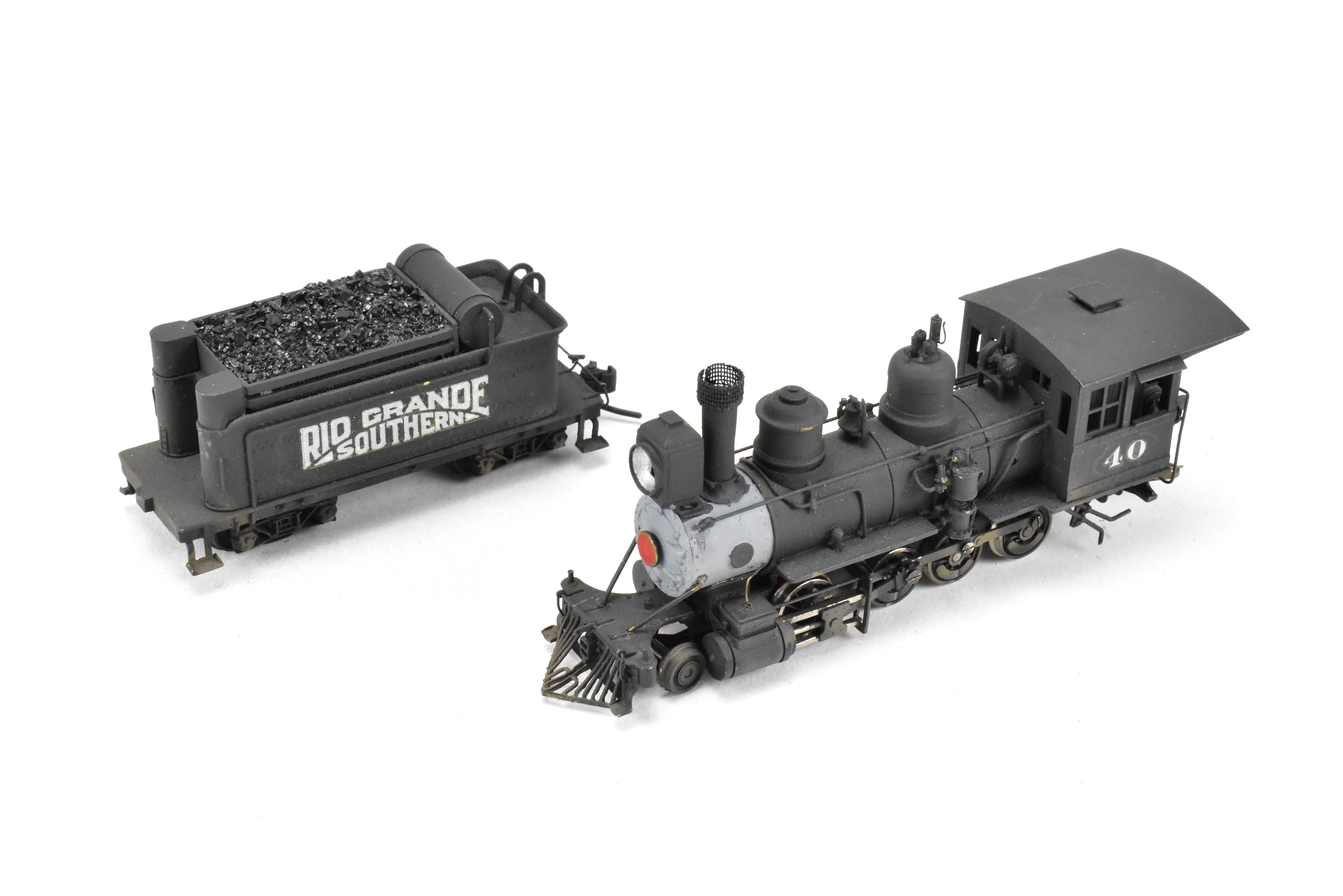 HOn3 Scale Brass Balboa Model Train - Rio Grande Southern C - 19 #40 2 - 8 - 0 Locomotive with Light Weathering and Added Details
