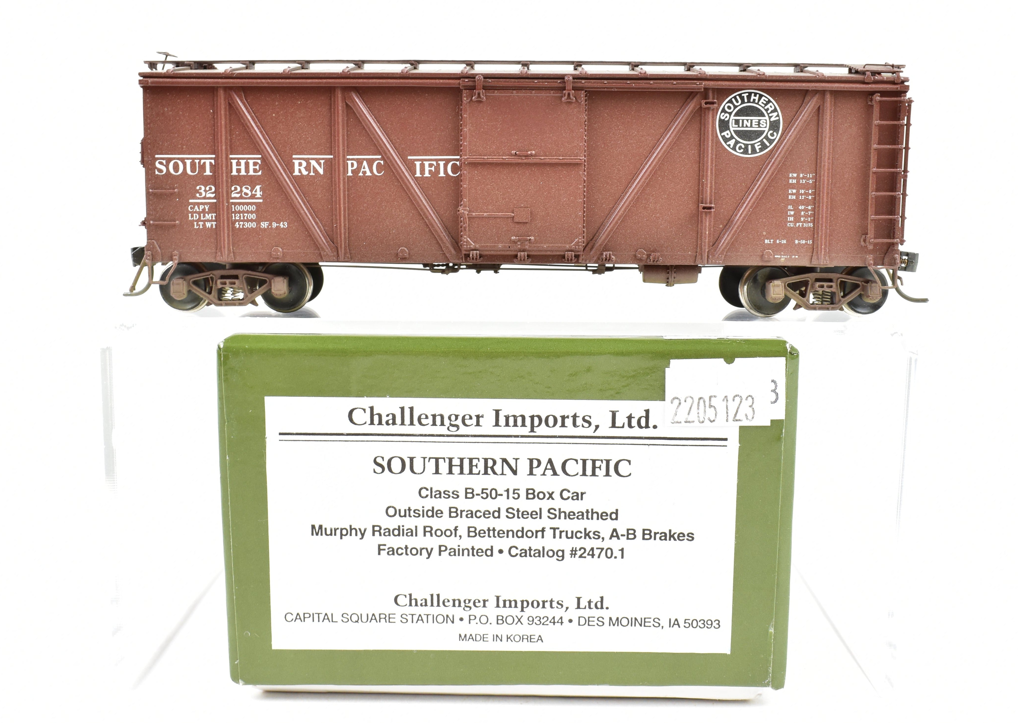 Weathered HO Brass Southern Pacific Class B - 50 - 15 Box Car FP #32284 by Challenger Imports