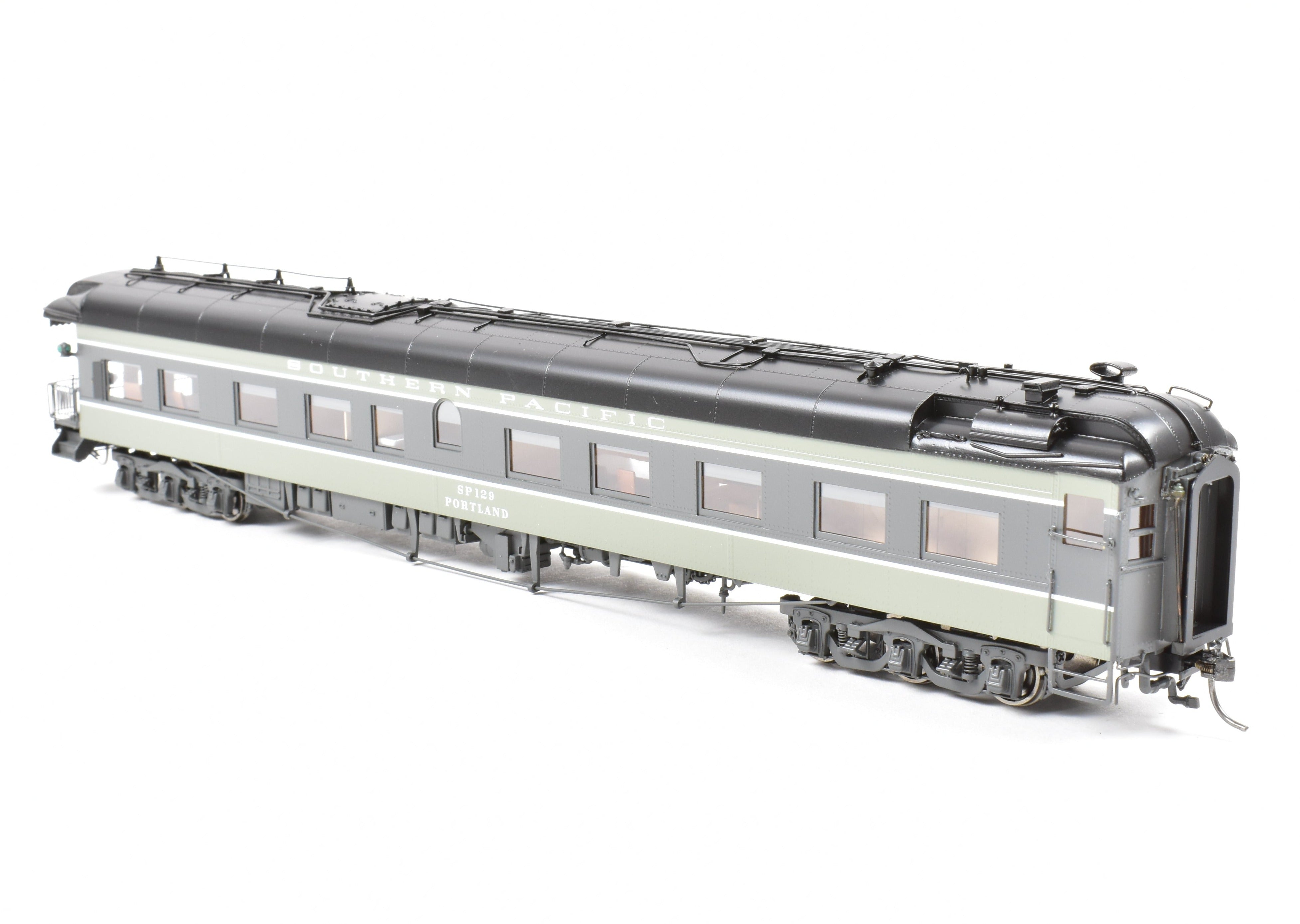 HO Scale New Brass Business Car: Southern Pacific #129 Two-Tone Grey