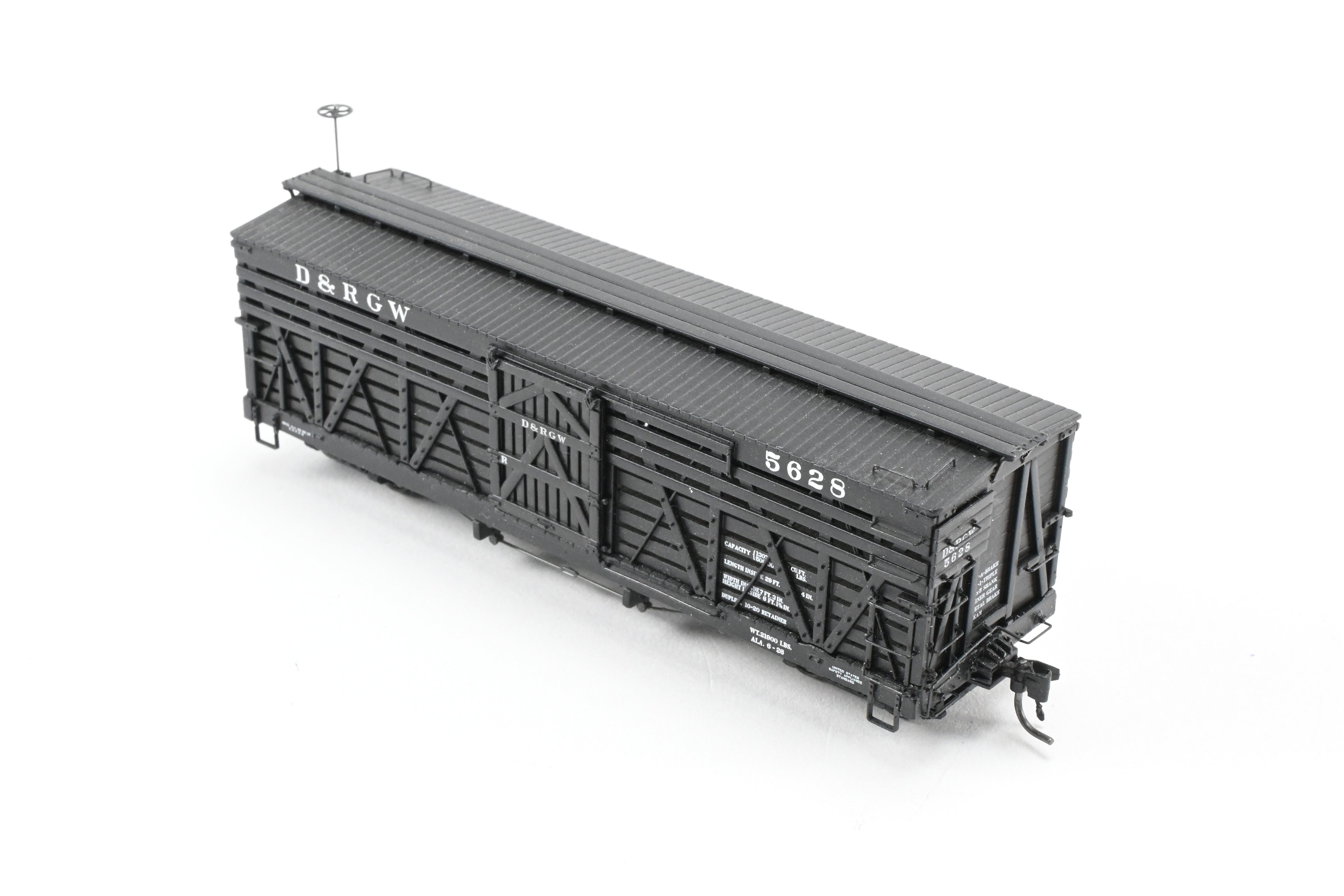 HOn3 Blackstone D&RGW - Denver & Rio Grande Western 30' Black Stock Car No. 5628