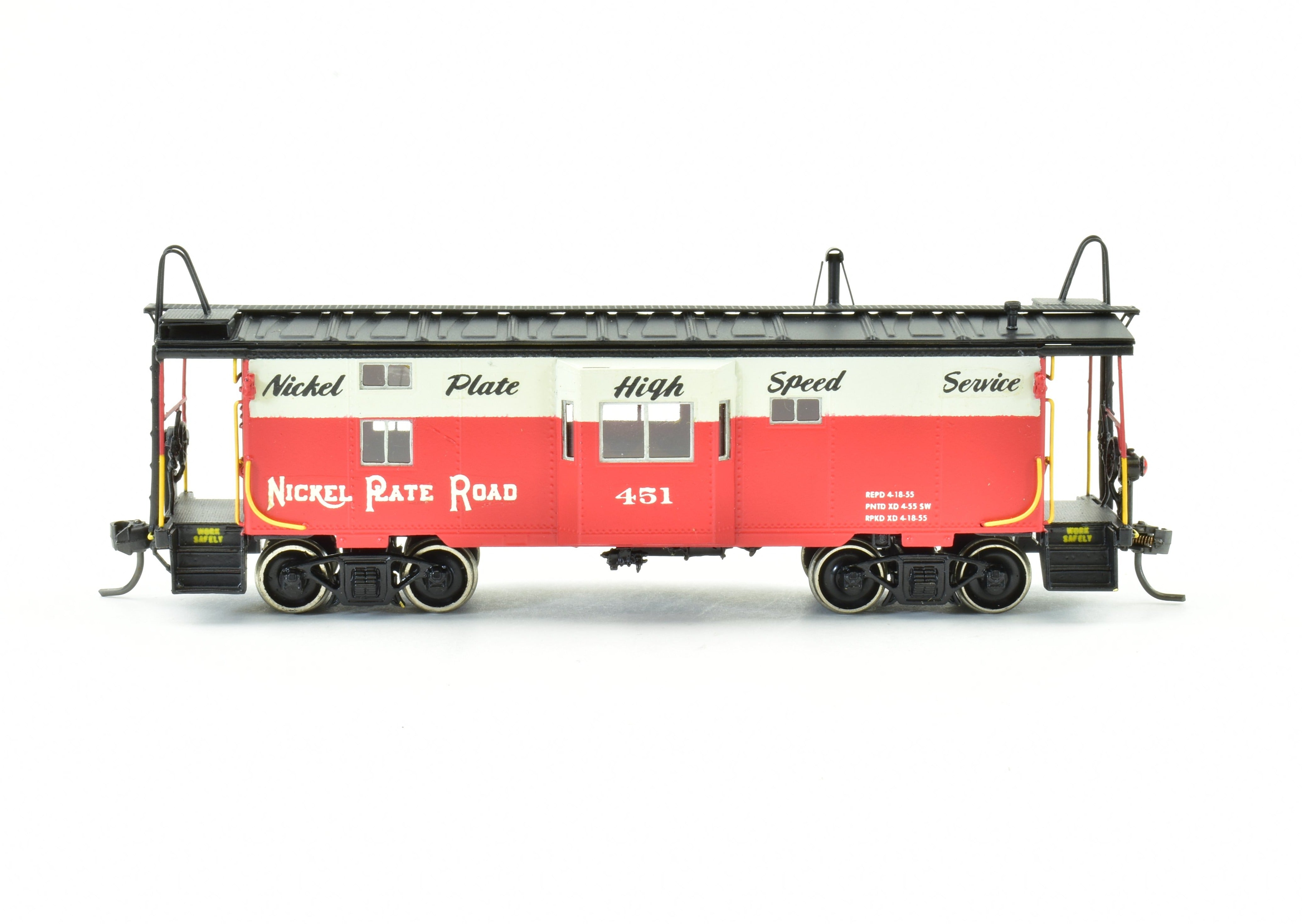 HO Scale Brass OMI - Overland Models, Inc. NKP - Nickel Plate Road Bay Window Caboose with Professional Custom Painting