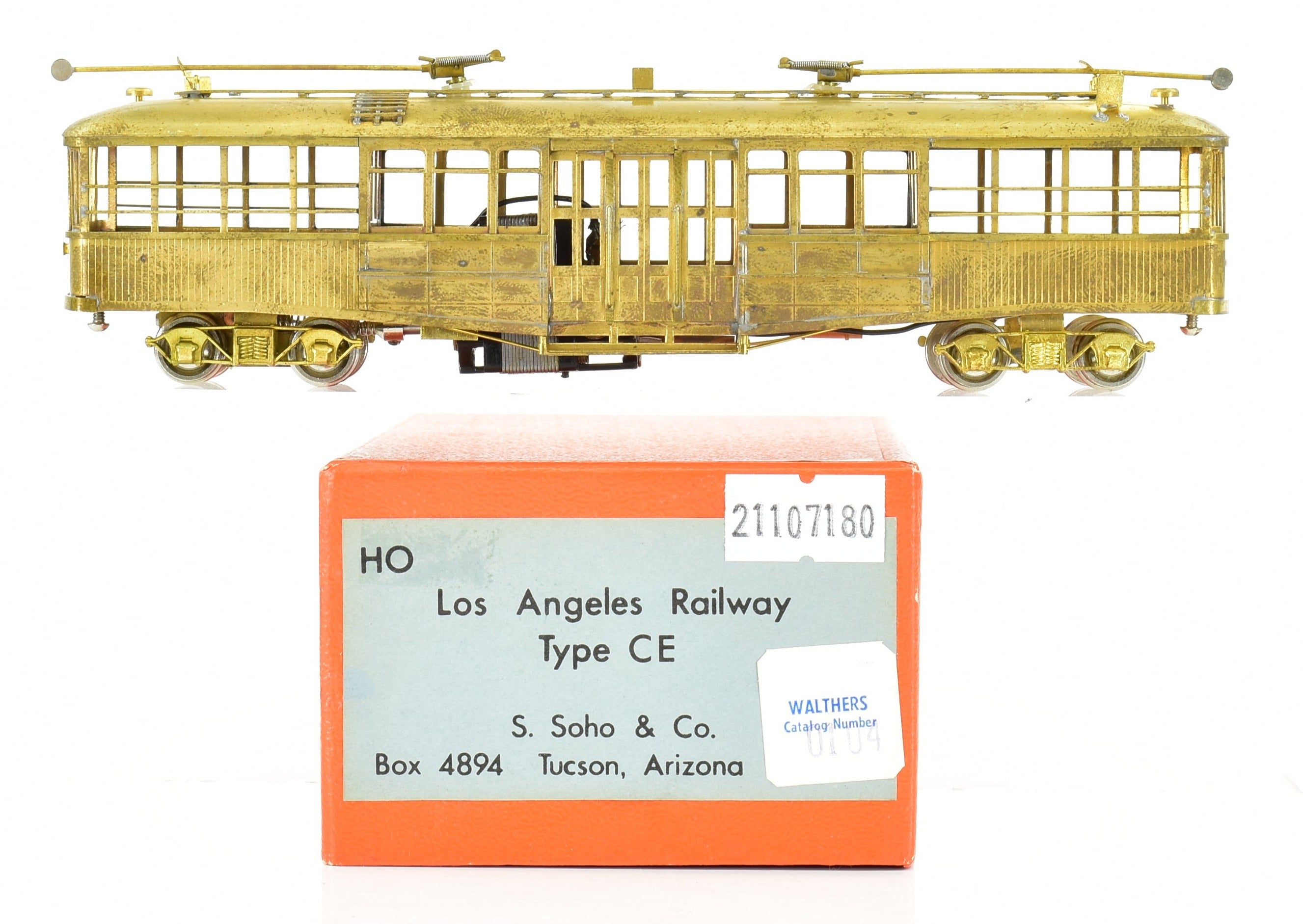 HO Scale Brass Los Angeles Railway Type CE Streetcar by S. Soho & Co. LARY - Sold As Is Condition