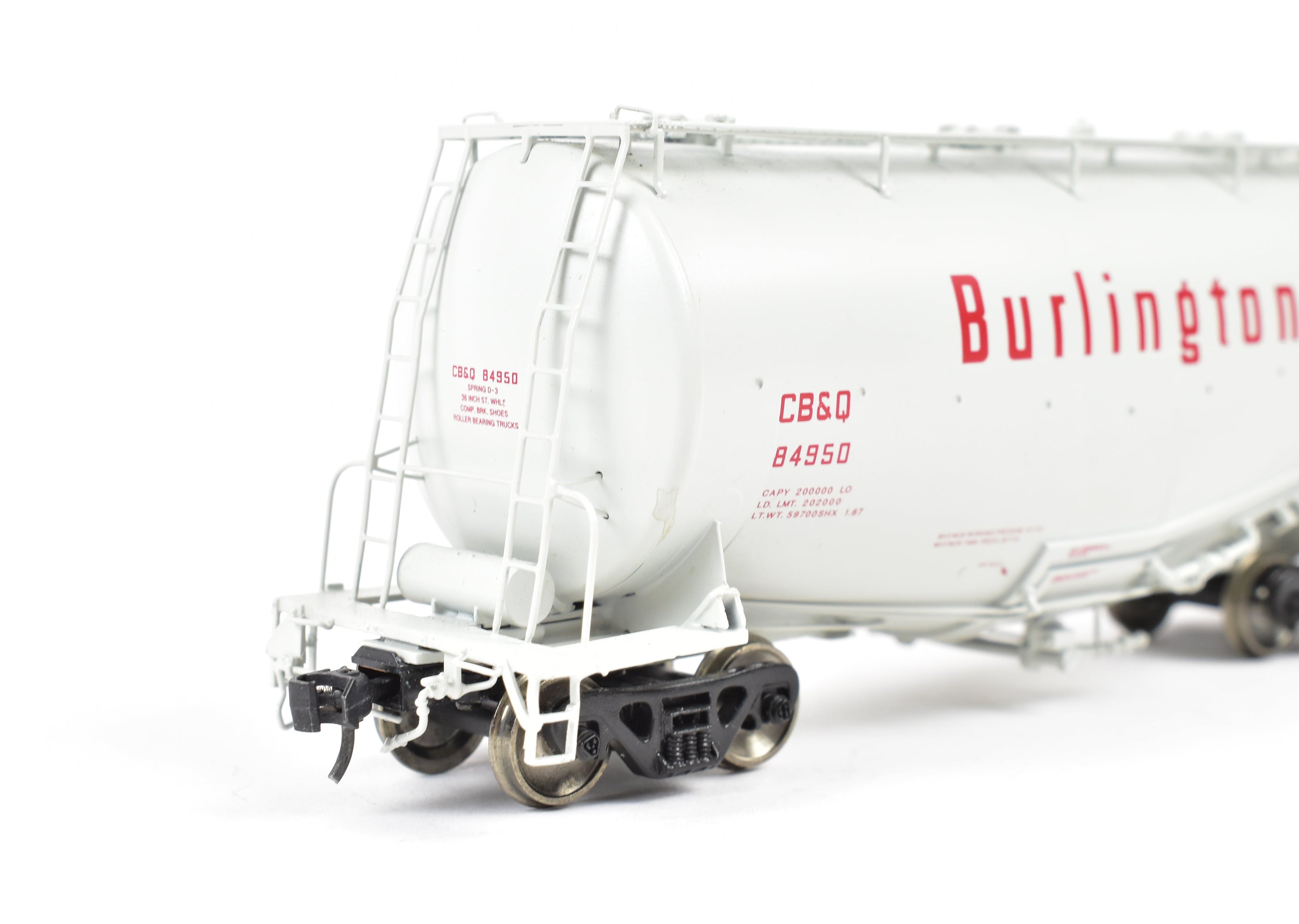 High - Quality HO Scale Brass Construction CON Railway Classics CB&Q - Burlington Route GATX Pressure Slide Whale Belly Cement Hopper Model FP CB&Q 84950