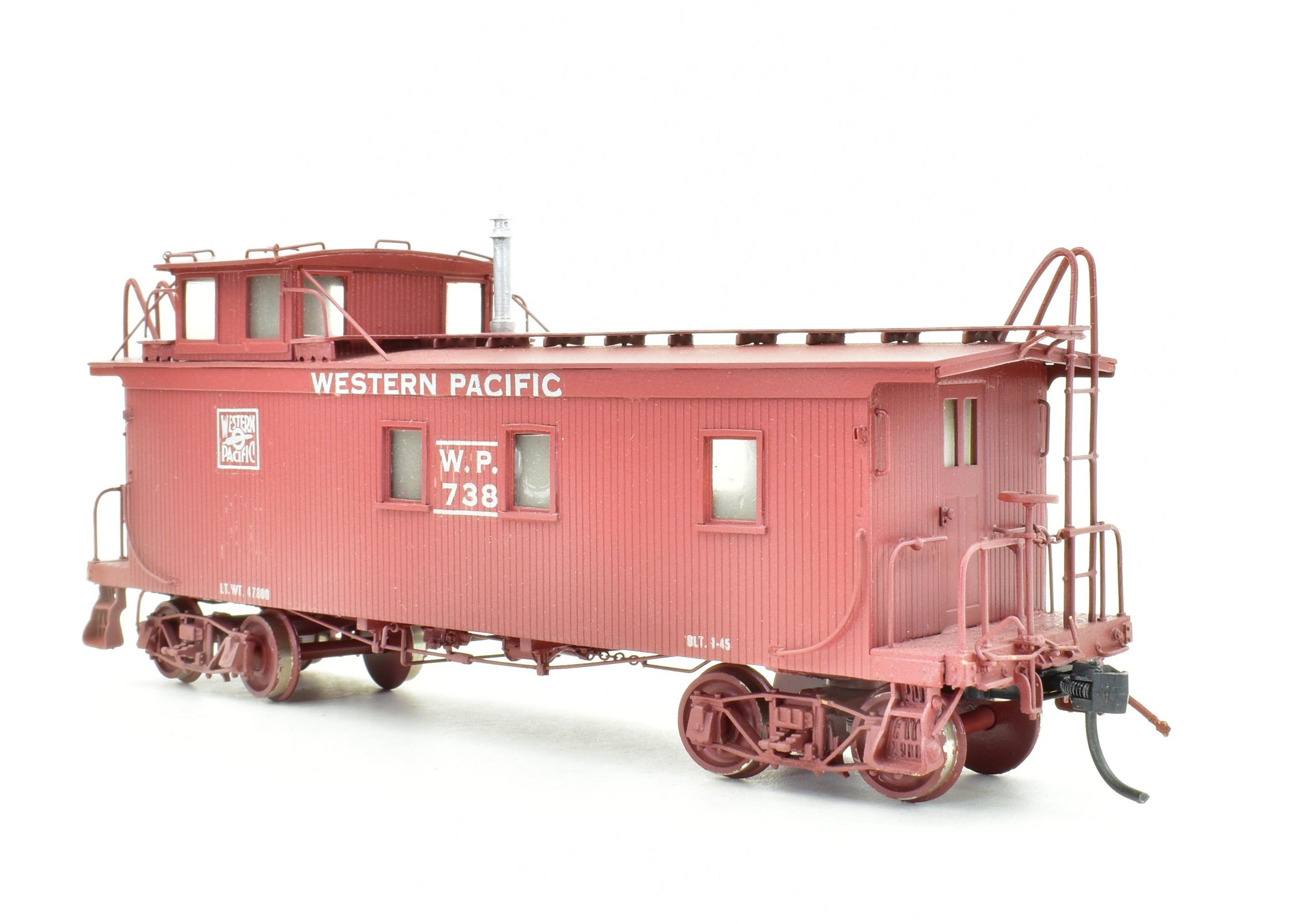 HO Scale Brass Western Pacific Wood Caboose by Overland Models, Custom Painted
