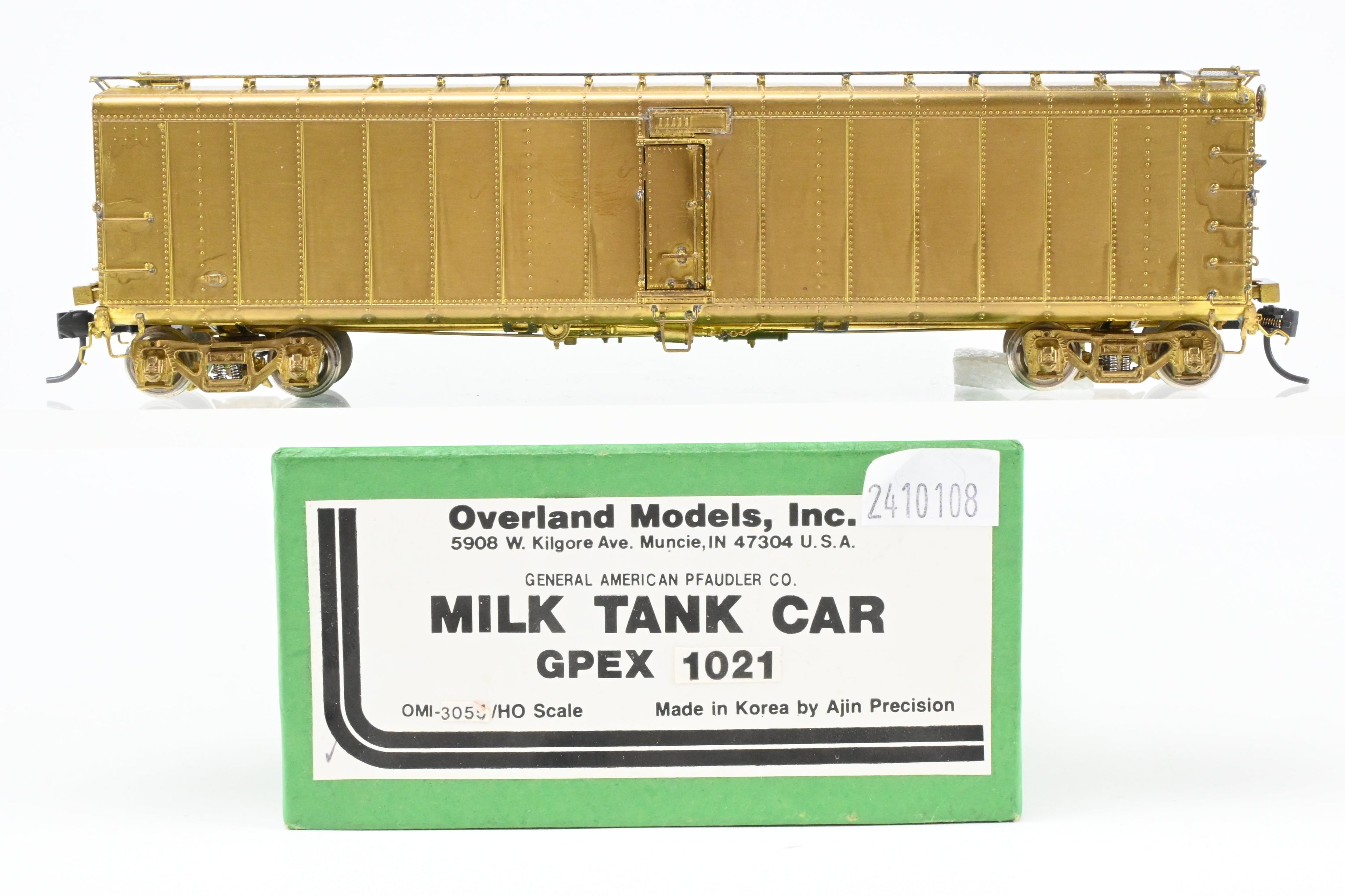 HO Scale Brass OMI - Overland Models, Inc. 50-Foot Pfaudler Milk Tank Car for Various Railroads (Model No. OMI - 3055)
