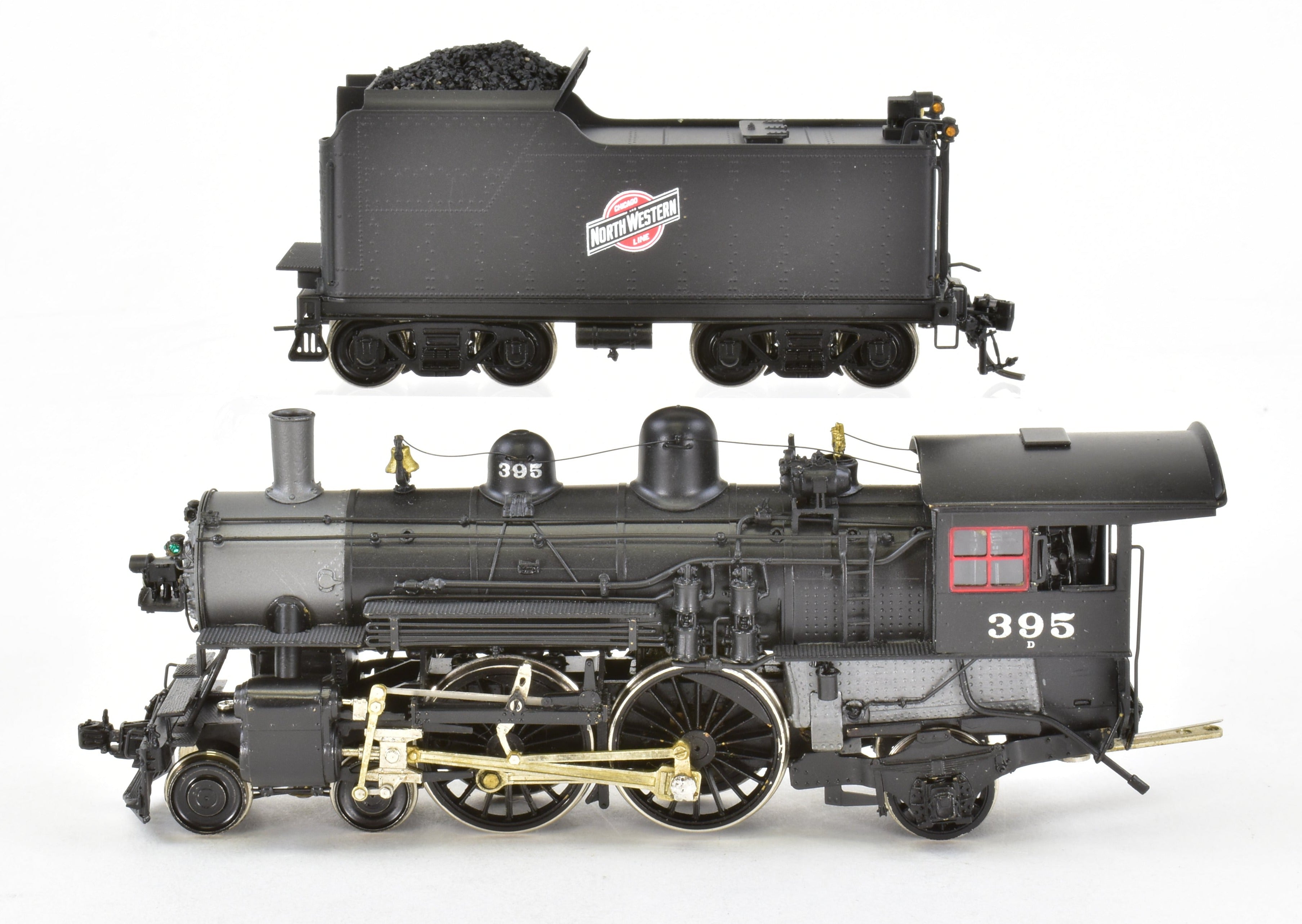 HO Scale Brass Model Train - Overland Models' Chicago & North Western D 4-4-2 Atlantic Professionally Painted Locomotive