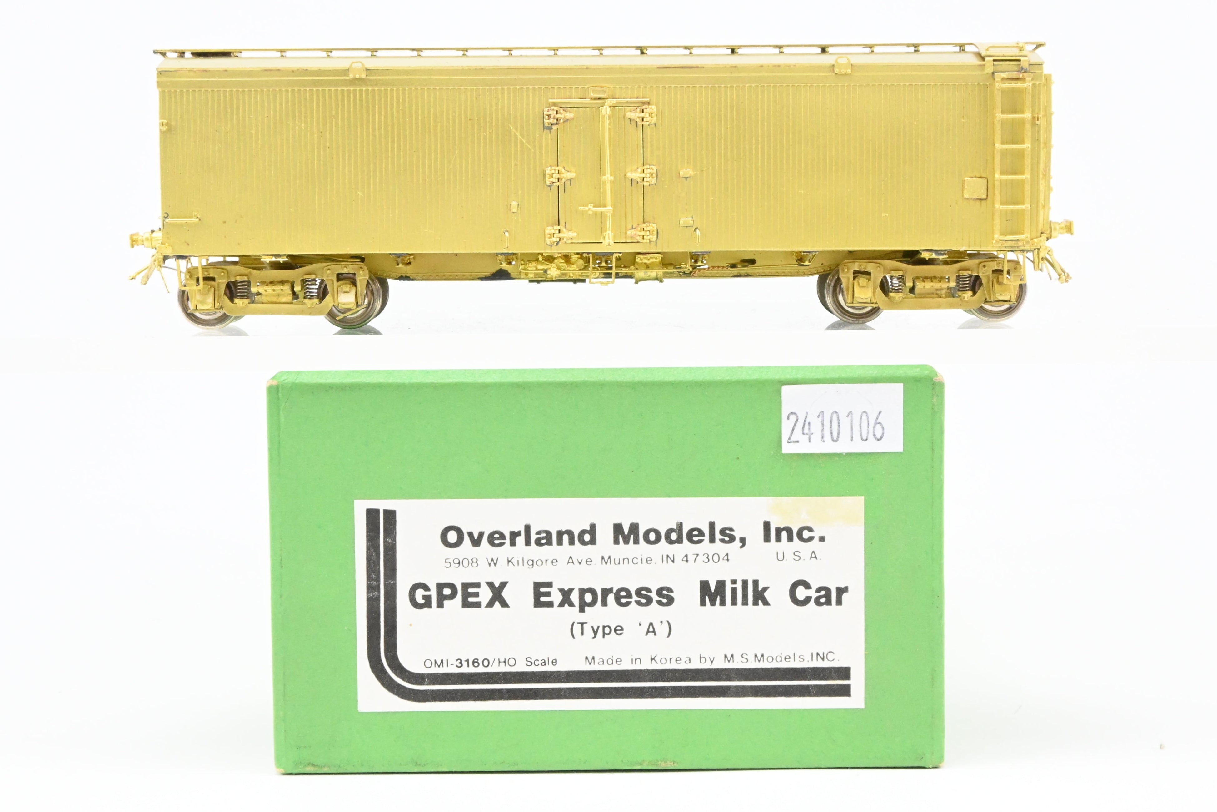 HO Scale Brass OMI - Overland Models, Inc. 40-Foot GPEX Express Milk Car (Type A) for Various Railroads