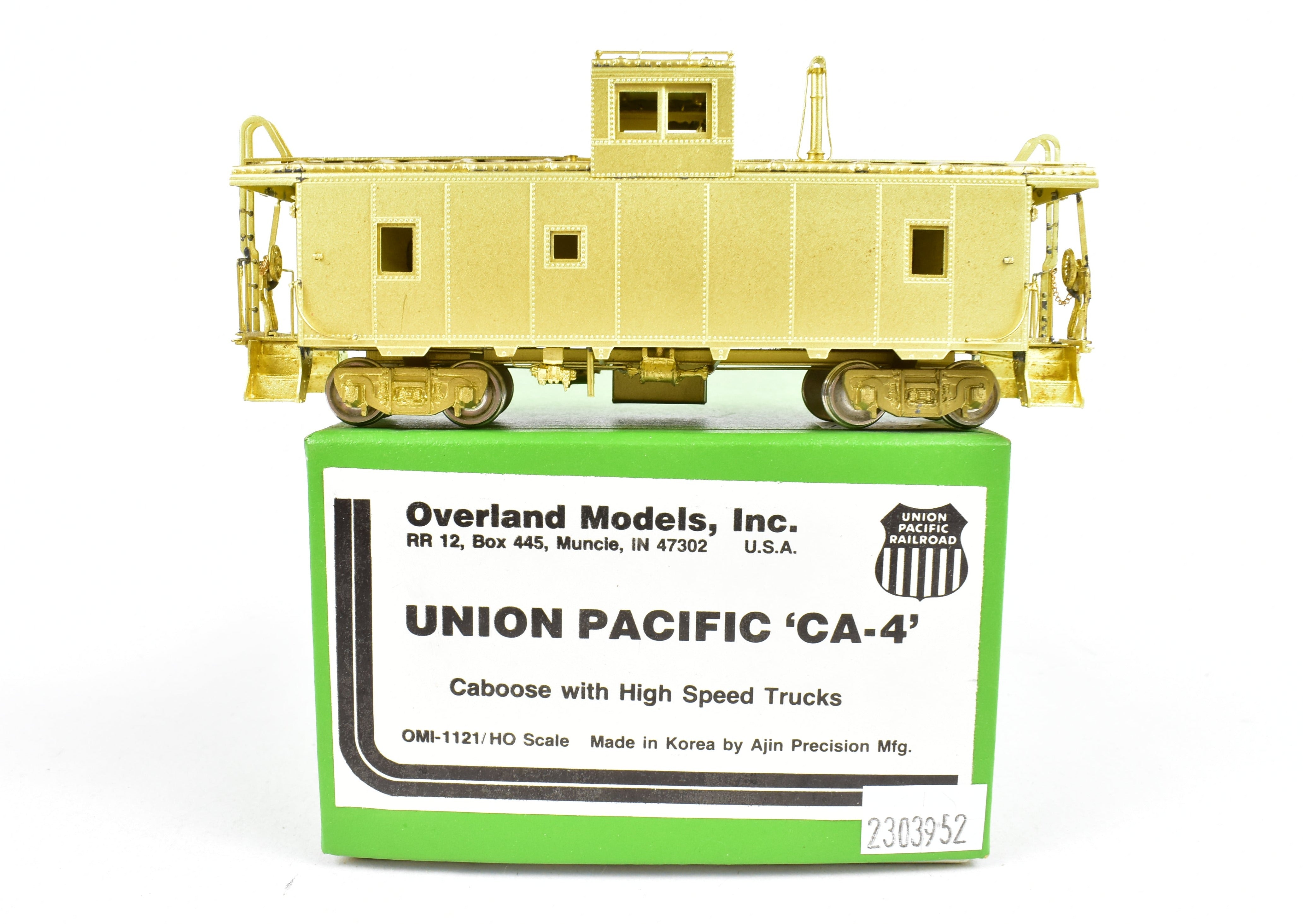 HO Scale Brass OMI - Overland Models, Inc. Union Pacific (UP) CA - 4 Caboose with High - Speed Trucks Model Train