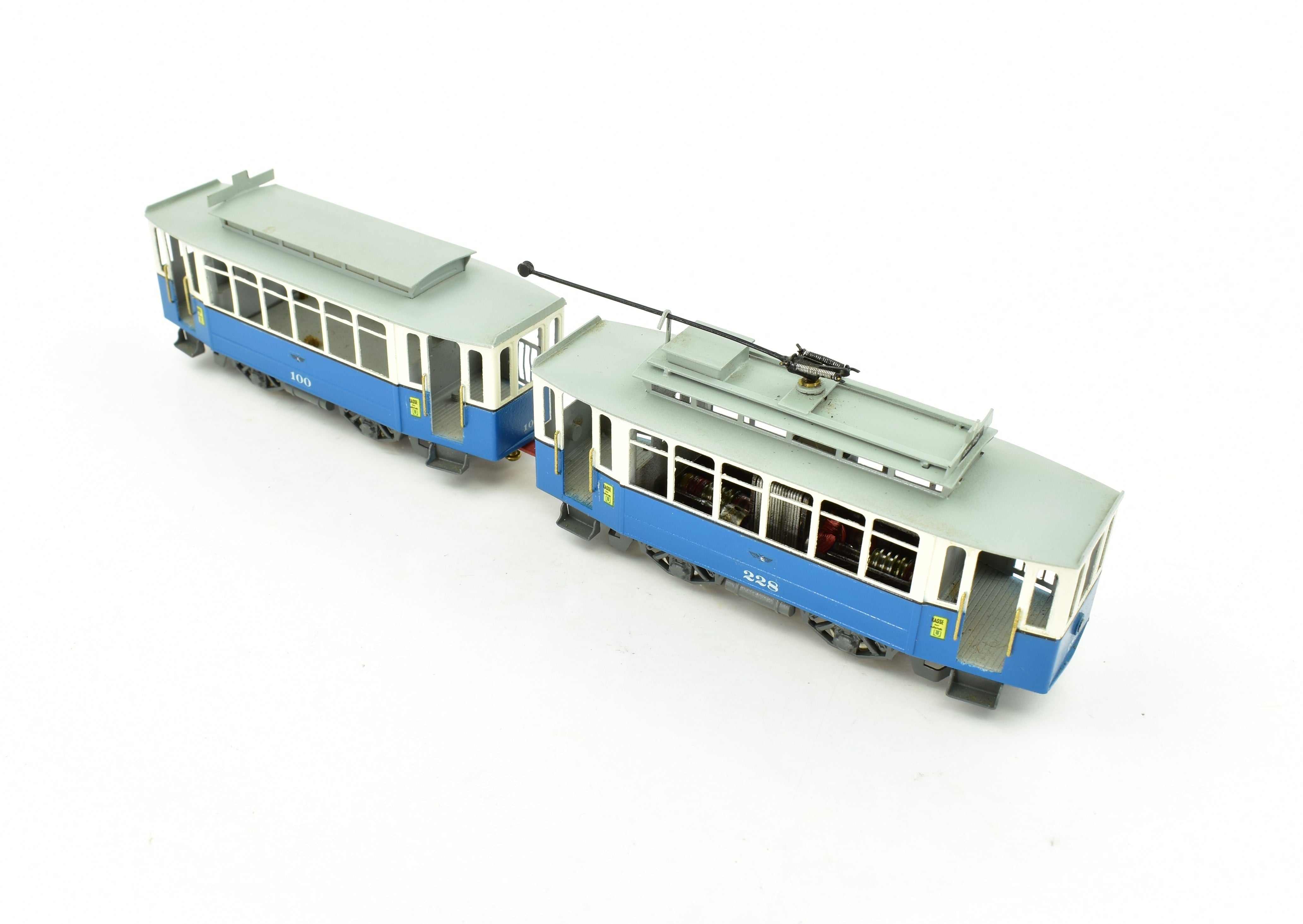 Collectible HO Scale Brass Philotrain Apeldoor - Nederland Type HTM 51 - 80 Painted Tram Set Model