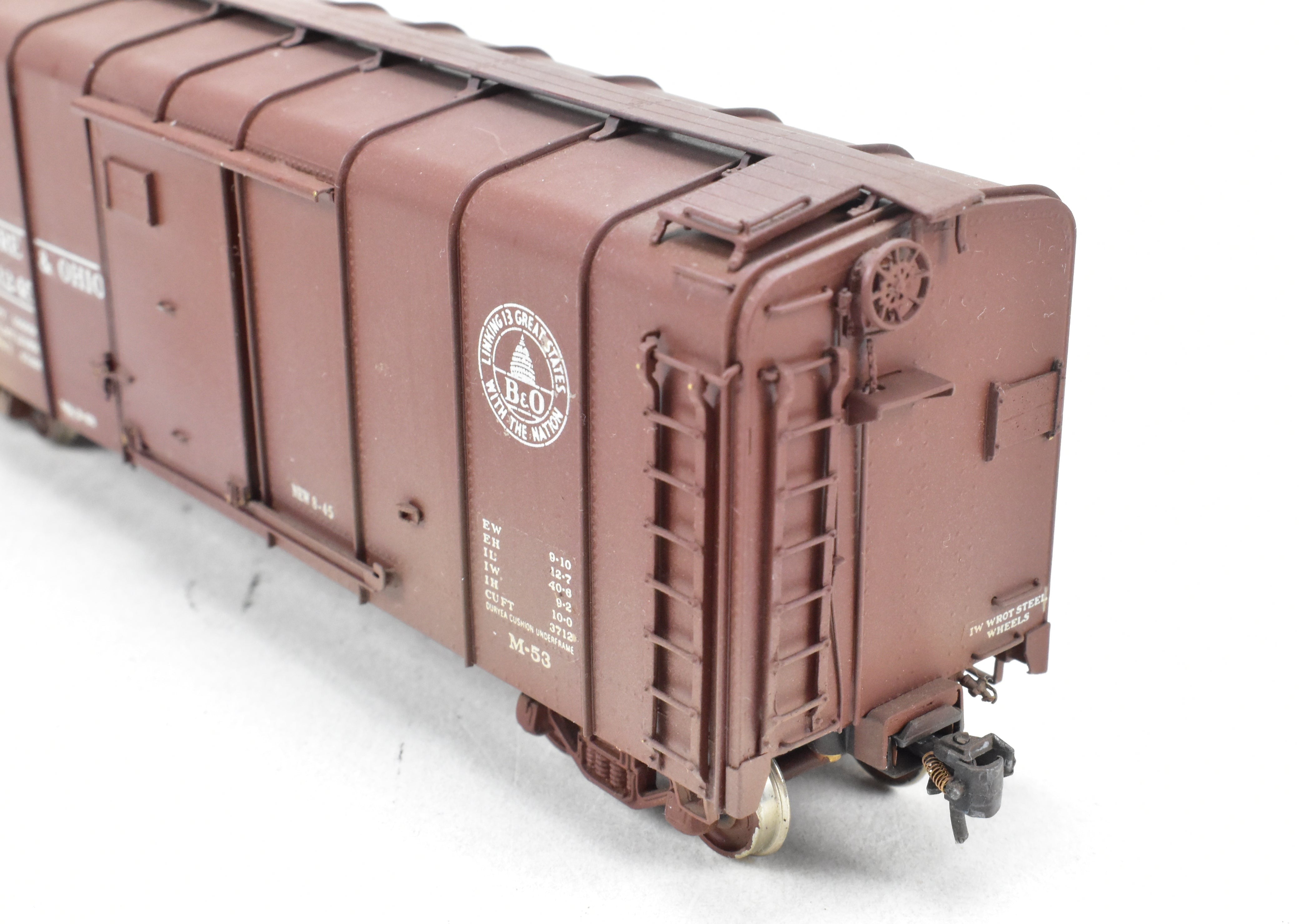 HO Brass OMI B&O M-53 Weathered Wagon Top Boxcar by Overland Models