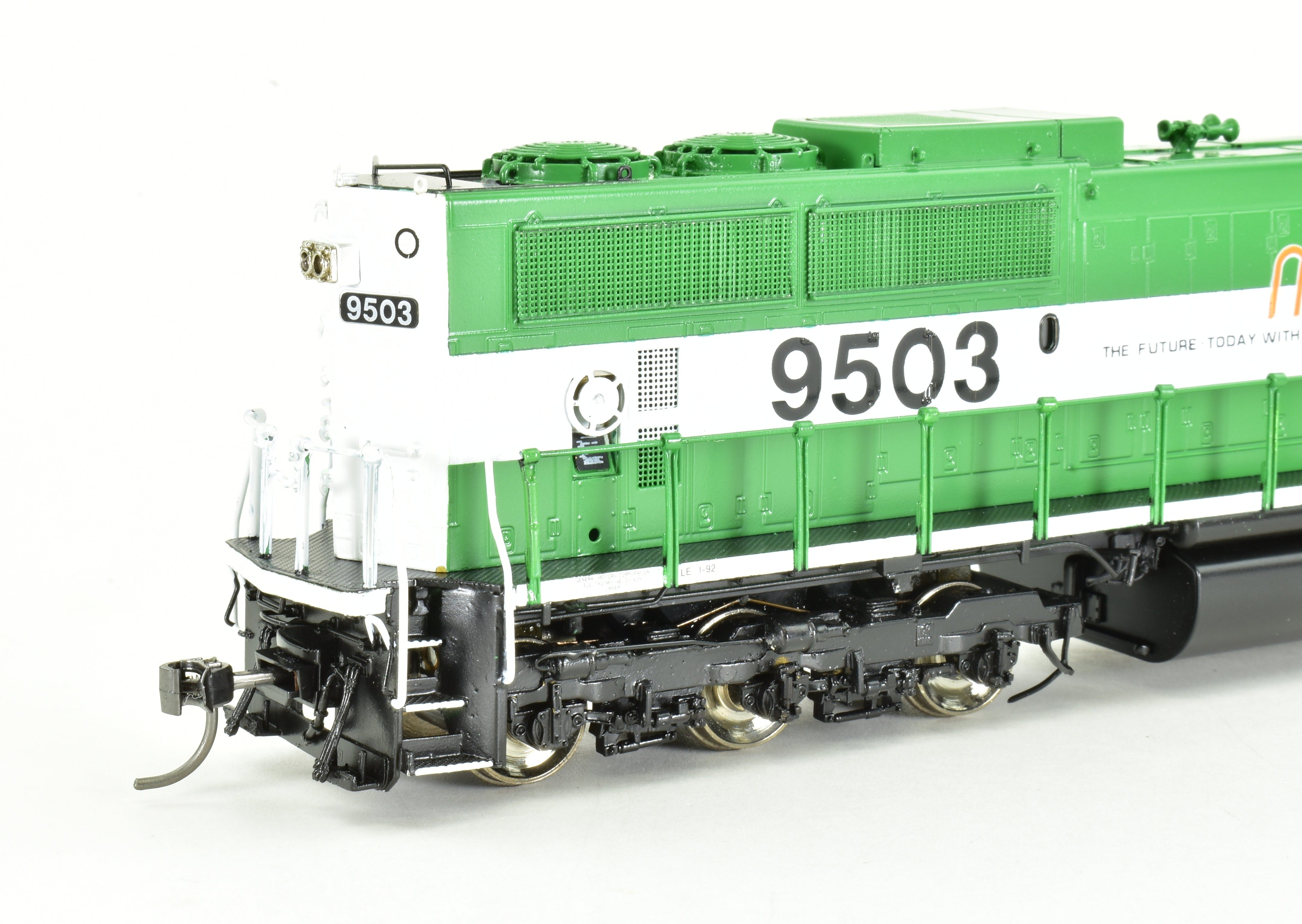HO Scale Brass Locomotive Model - Overland Models, Inc. Burlington Northern SD60MAC FP No. 9503 with HTCR Trucks
