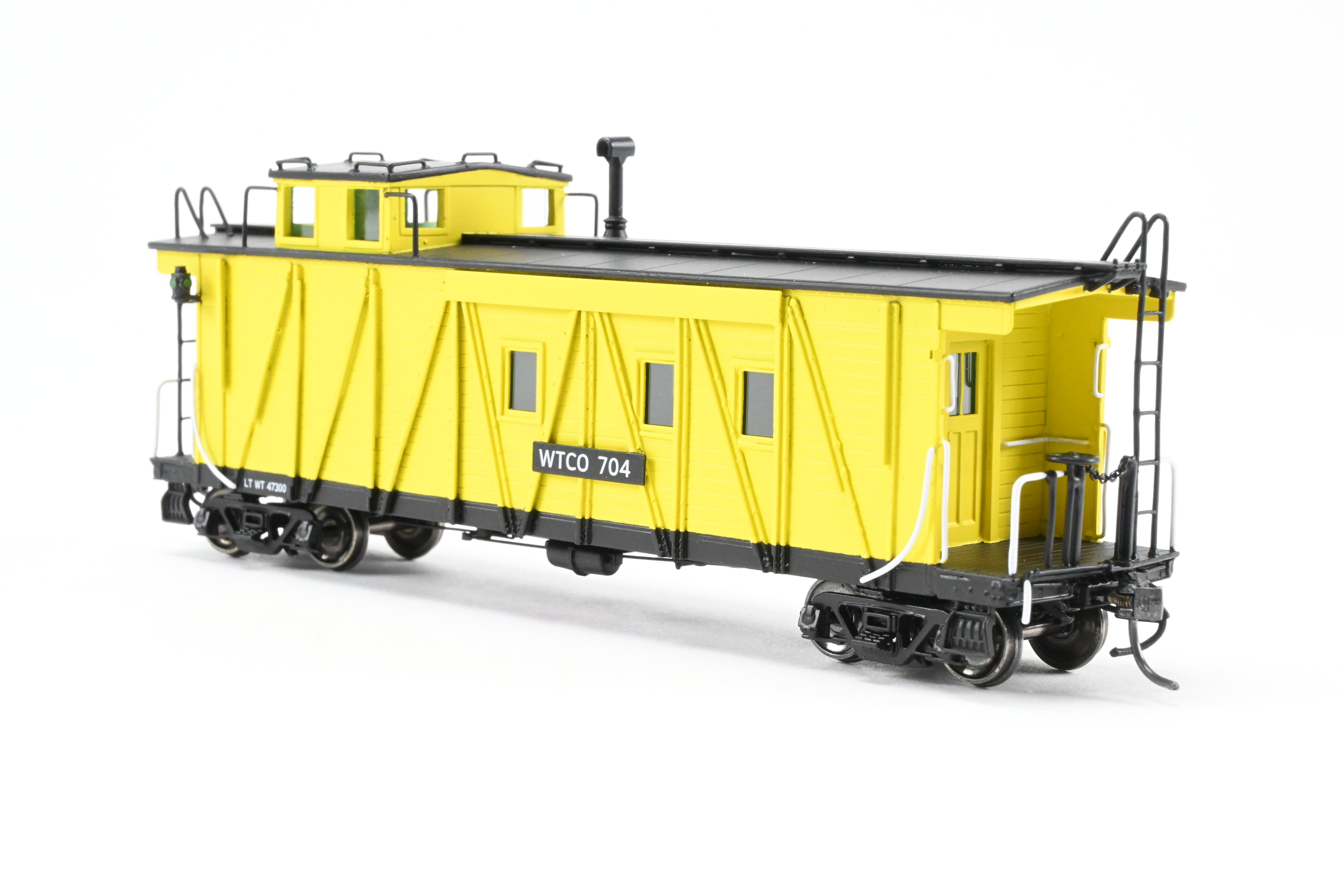 High - Quality HO Scale New Brass NBL - North Bank Line Weyerhaeuser Timber Caboose Model #704 FP in Bright Yellow