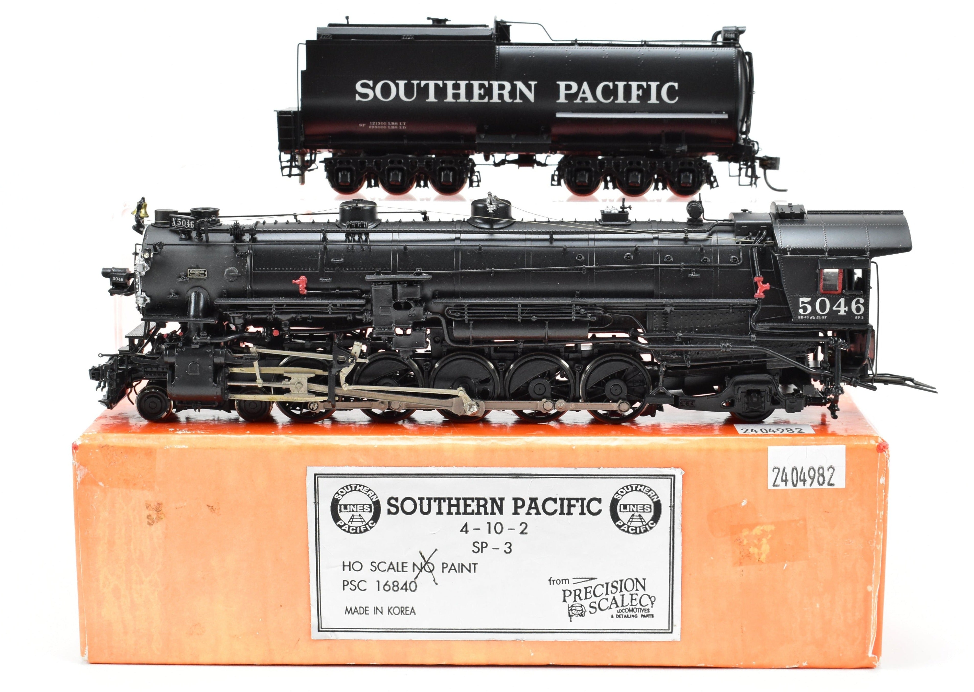 HO Scale Brass Precision Scale Co. SP-3 4-10-2 Pro Painted Locomotive #5046