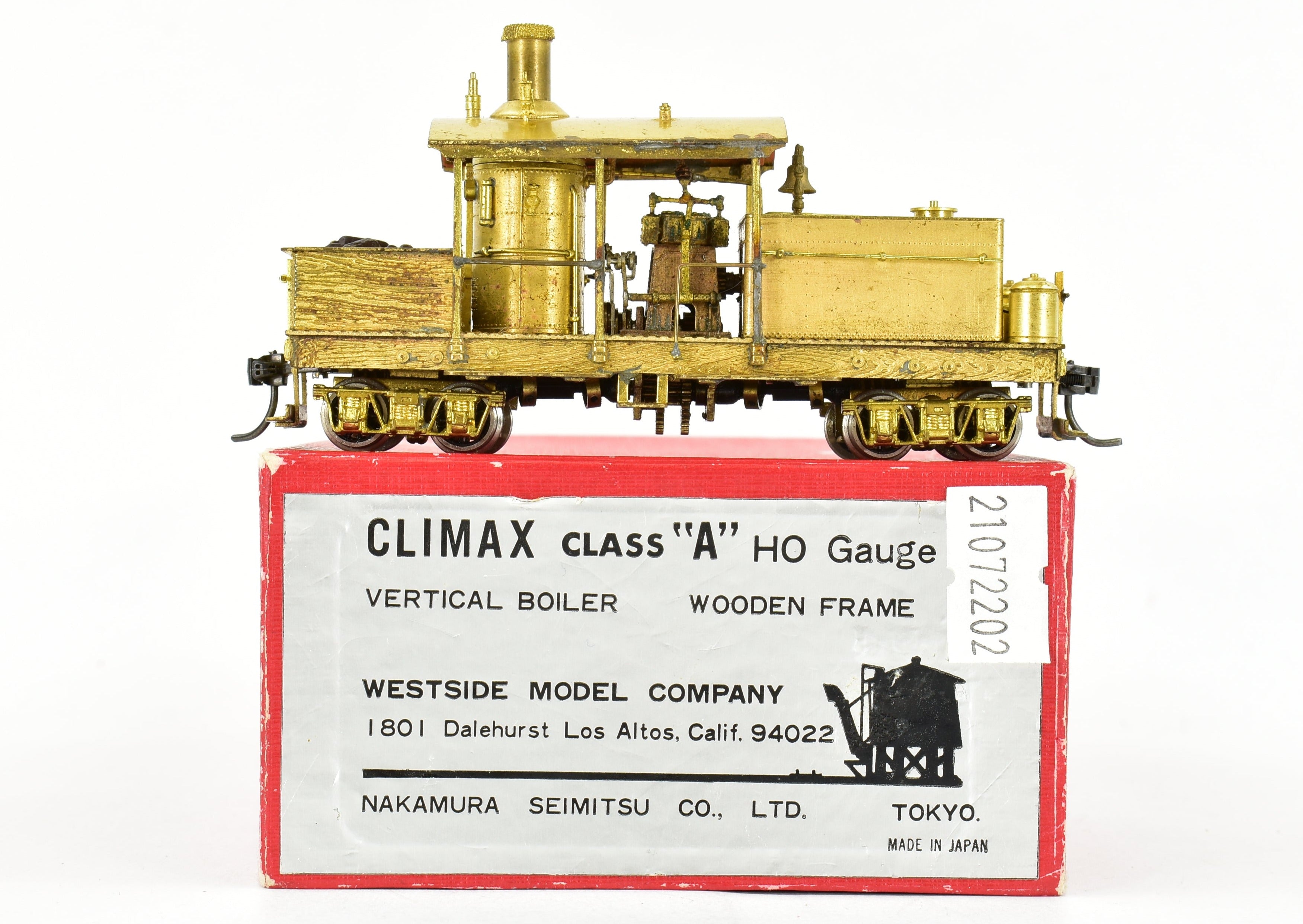 HO Scale Brass Westside Model Co. Collectible Various Logging Class A Climax Vertical Boiler Wooden Frame Model Train