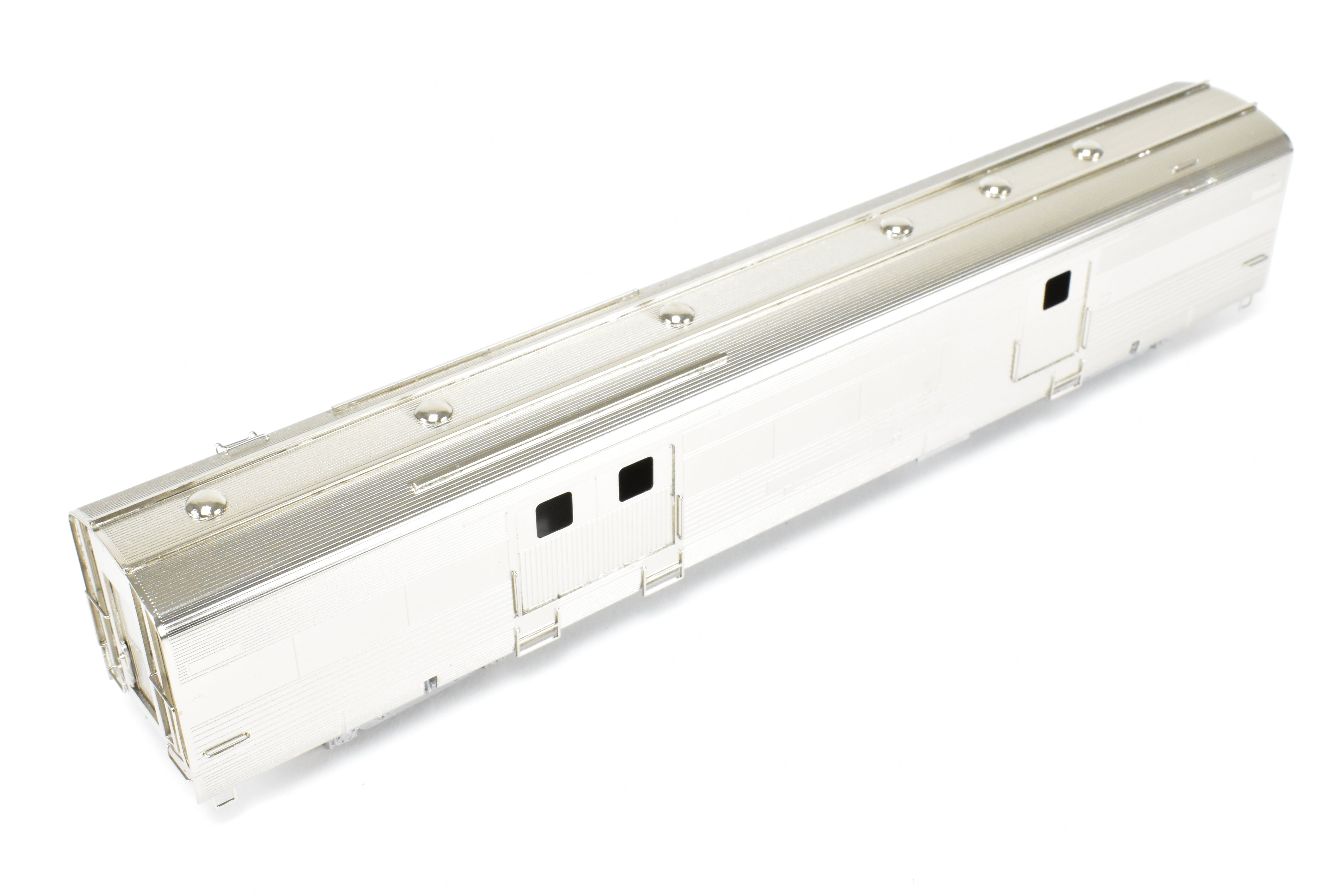 HO Brass Hi - Country California Zephyr Baggage Car with Plated Finish