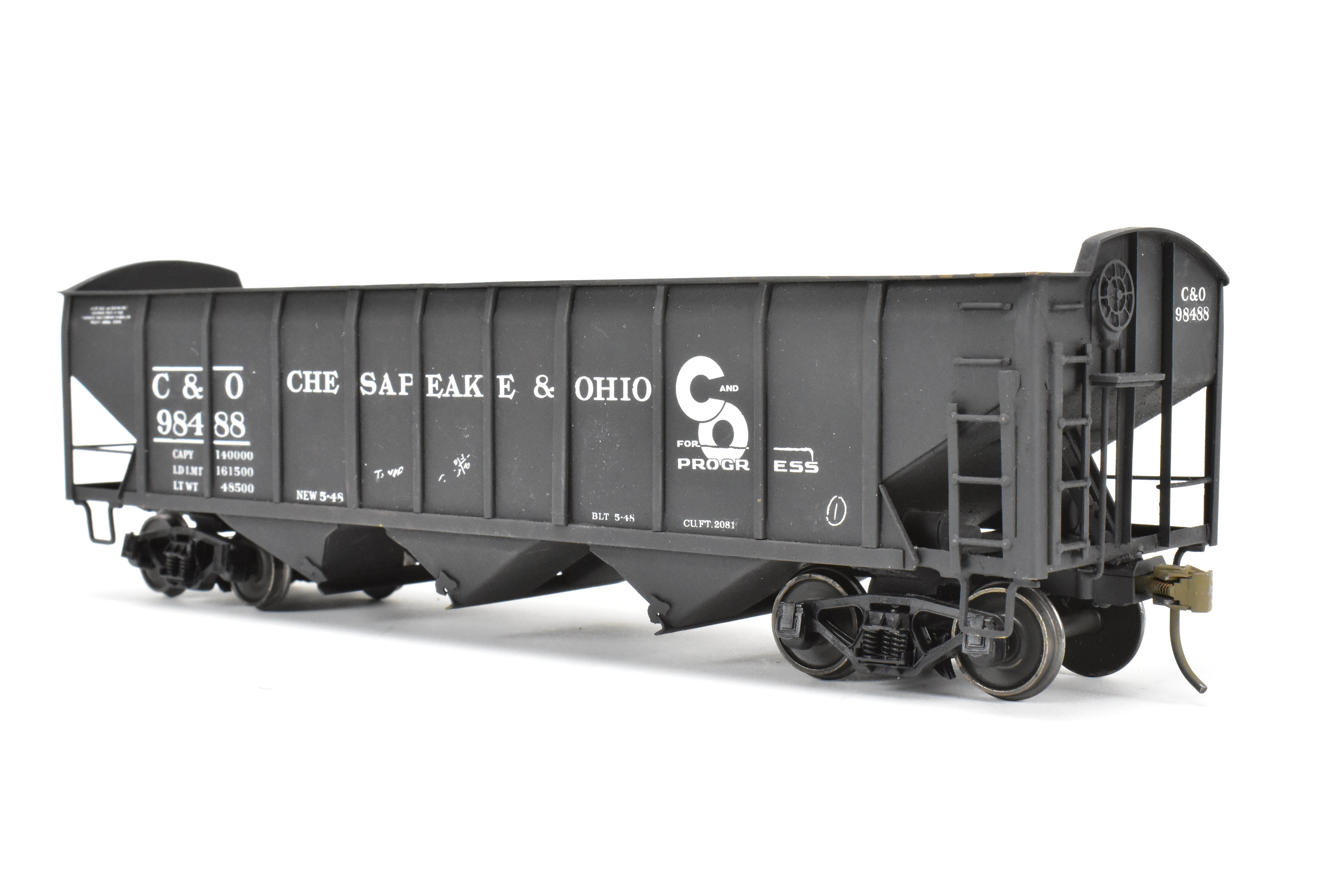 O Scale Custom Painted C&O Brass US Hobbies ACF Welded Triple Hopper #98488