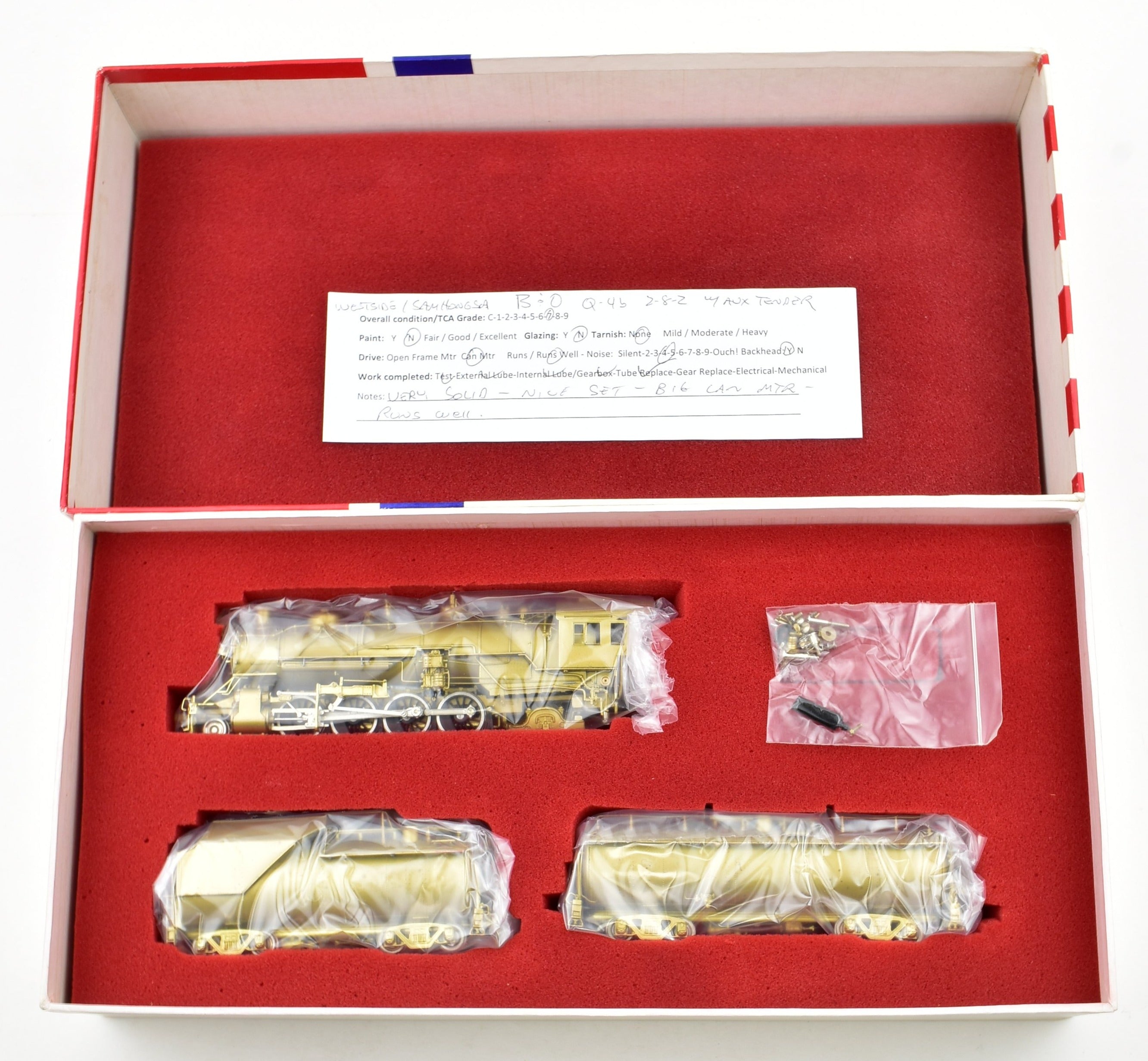HO Scale Brass Model Train - Westside Model Co. Baltimore & Ohio Q - 4b 2 - 8 - 2 Mikado Steam Locomotive With Auxiliary Tender