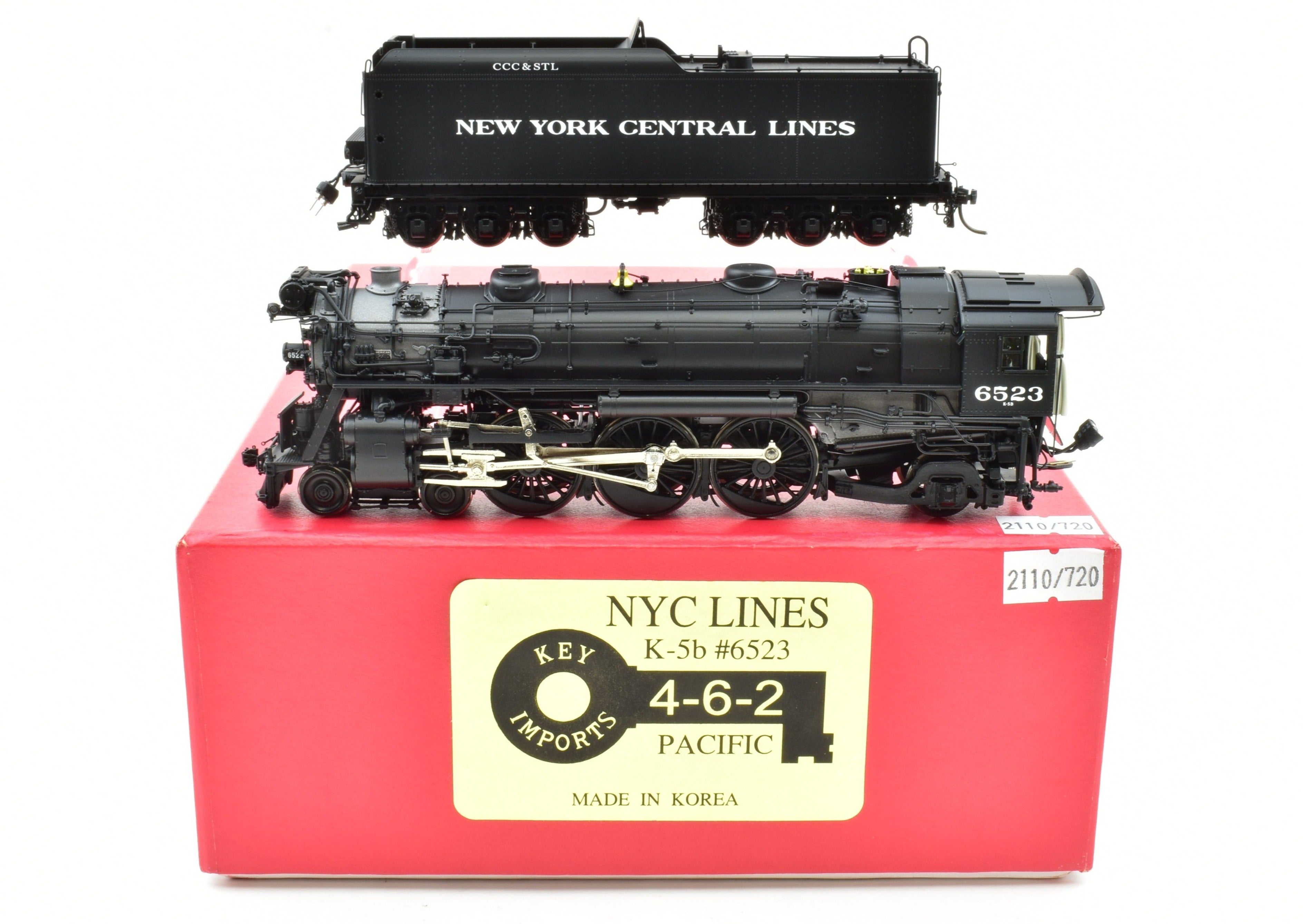 HO Brass Key Imports NYC Big 4 K - 5b 4 - 6 - 2 Pacific Factory - Painted Locomotive #6523