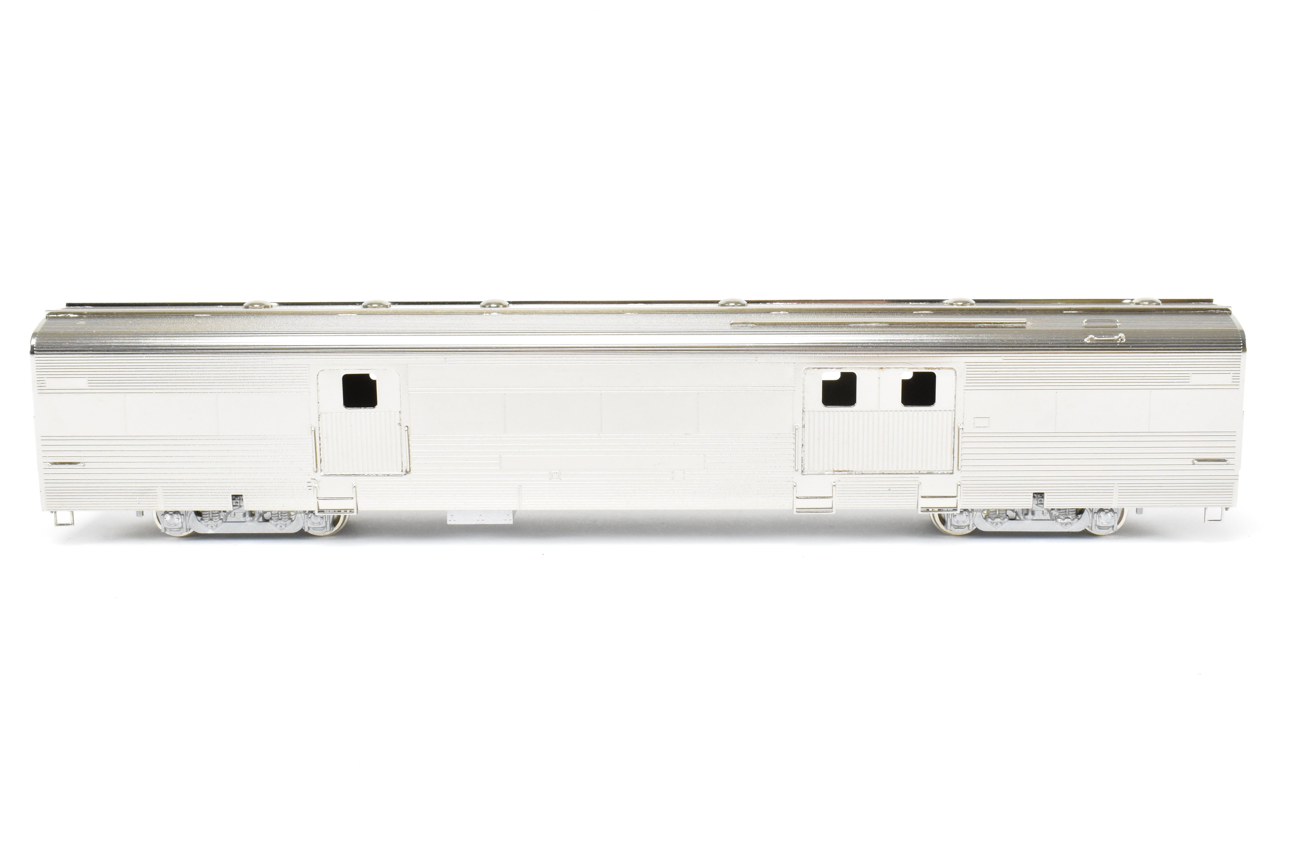 HO Brass Hi - Country California Zephyr Baggage Car with Plated Finish
